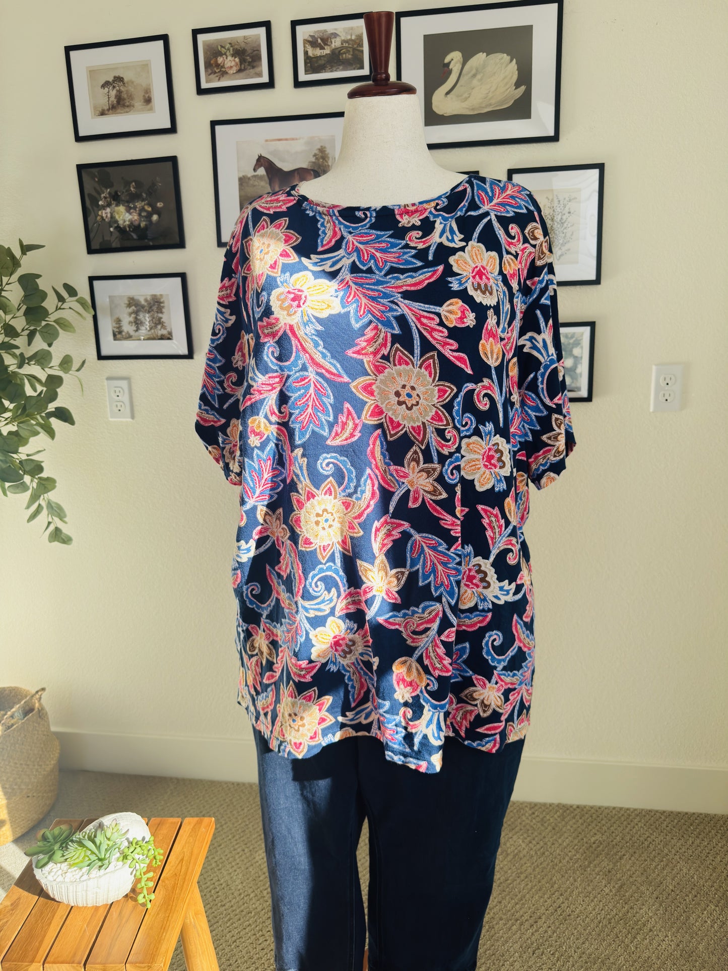 Croft & Barrow Floral Print Classic Tee - Size 3X