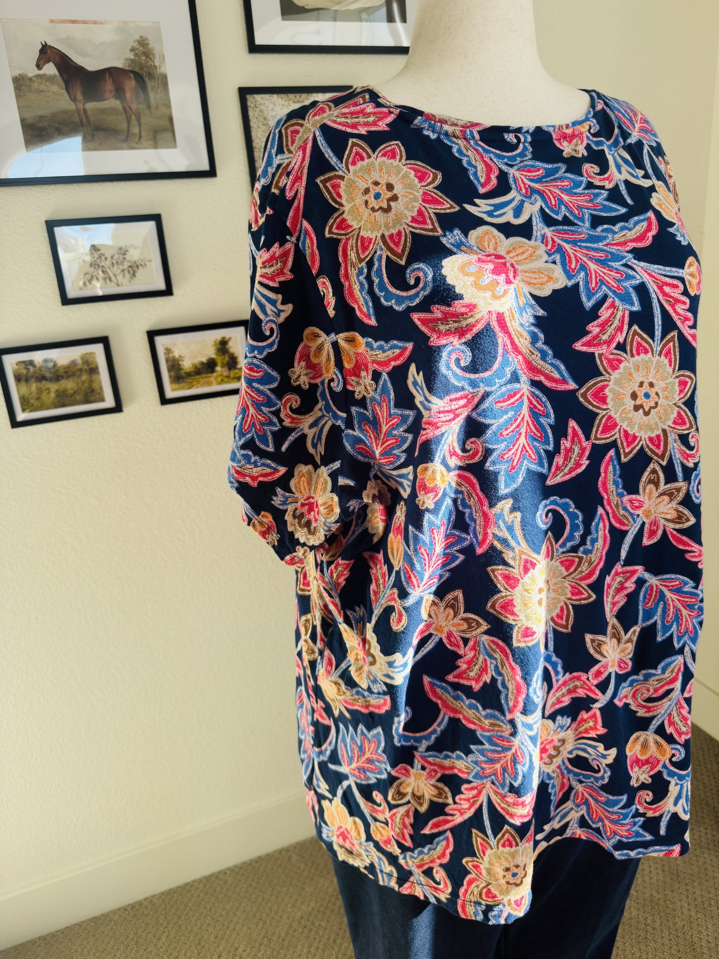 Croft & Barrow Floral Print Classic Tee - Size 3X