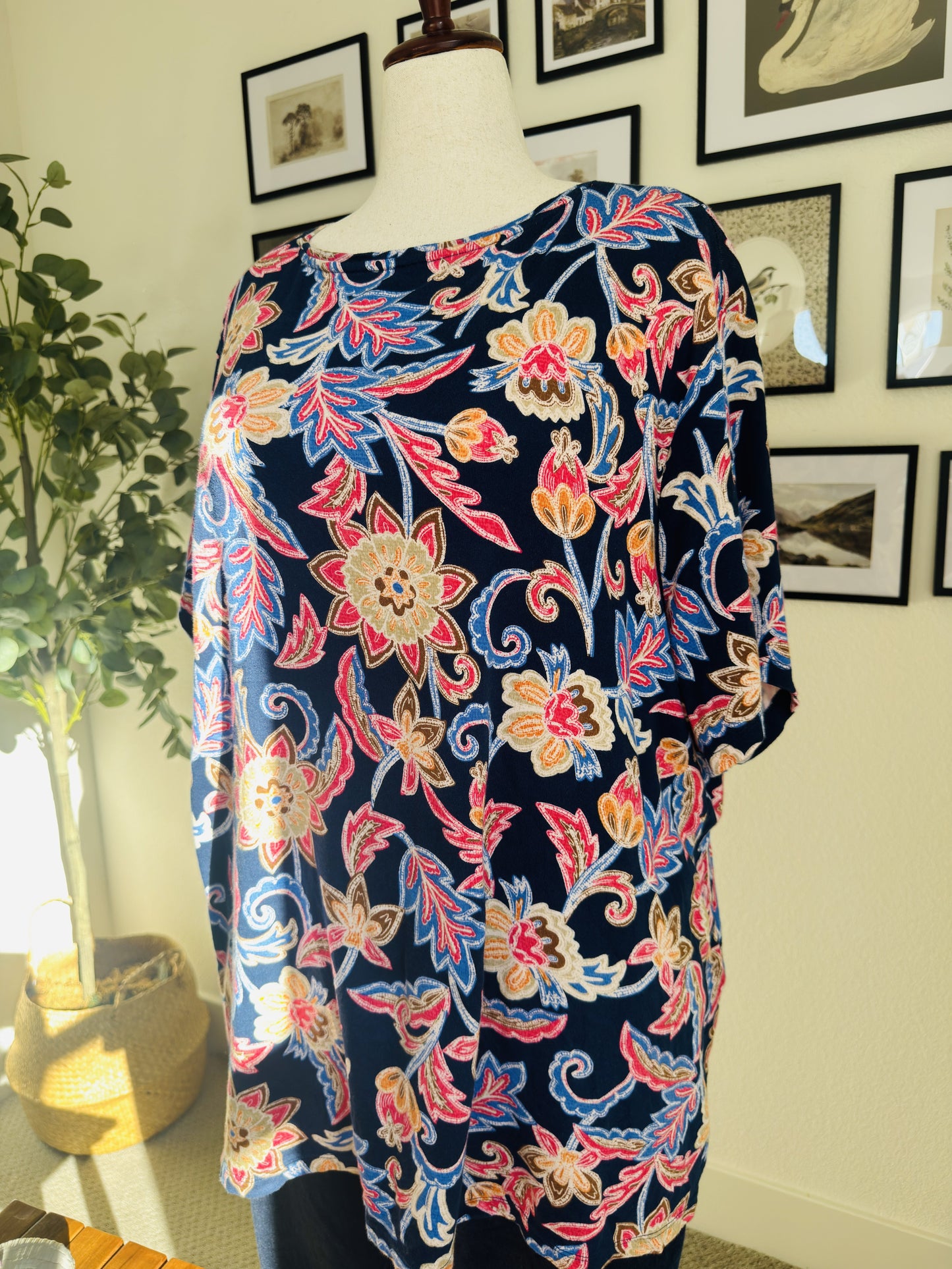 Croft & Barrow Floral Print Classic Tee - Size 3X