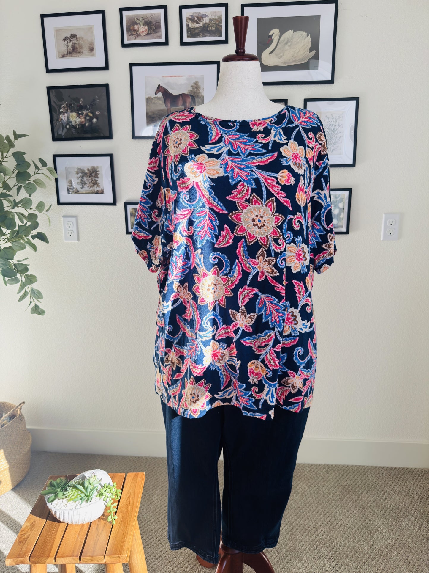 Croft & Barrow Floral Print Classic Tee - Size 3X