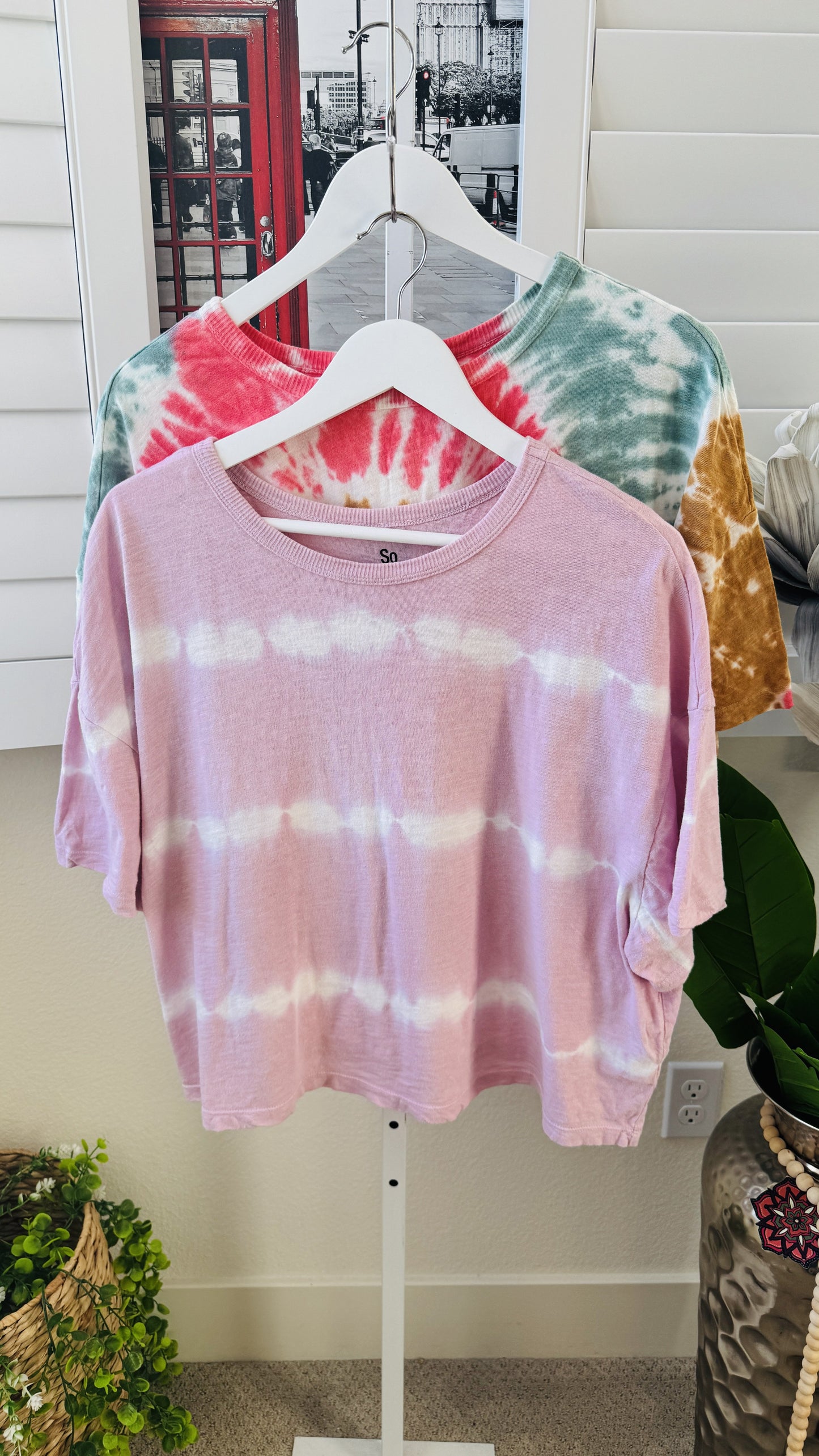 So Women's XXL Tie-Dye Cropped T-Shirt Duo