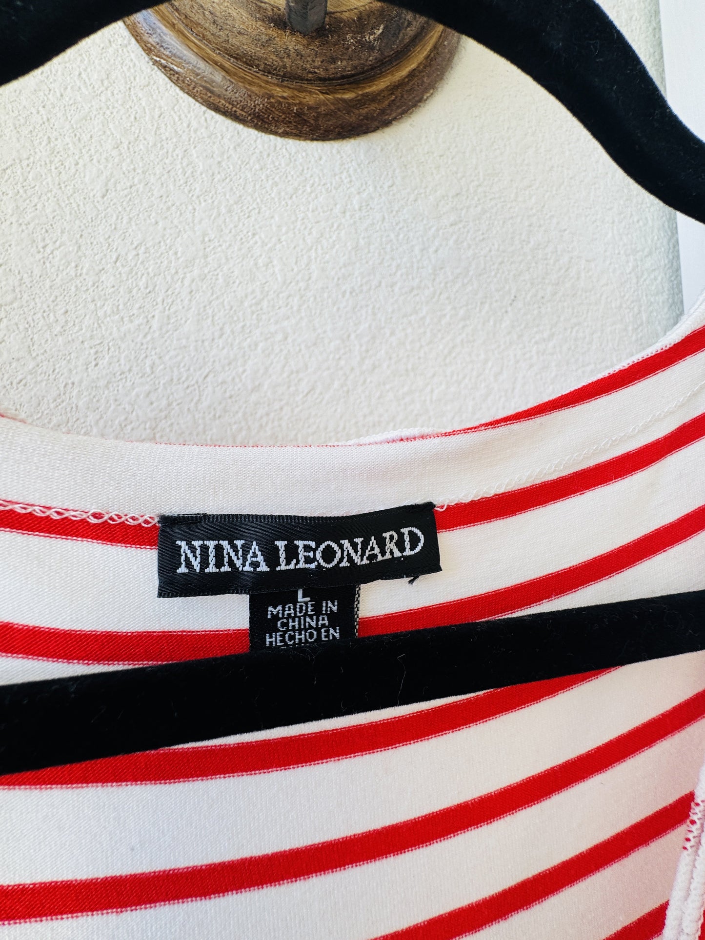 Nina Leonard Red & White Striped Tiered Sleeveless Maxi Dress - Size L