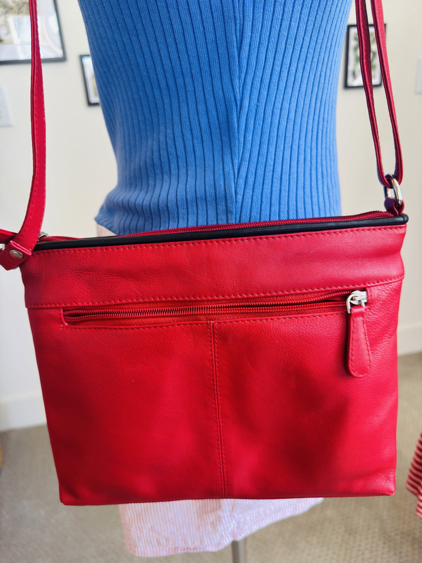 Pielino Red Leather Crossbody Bag