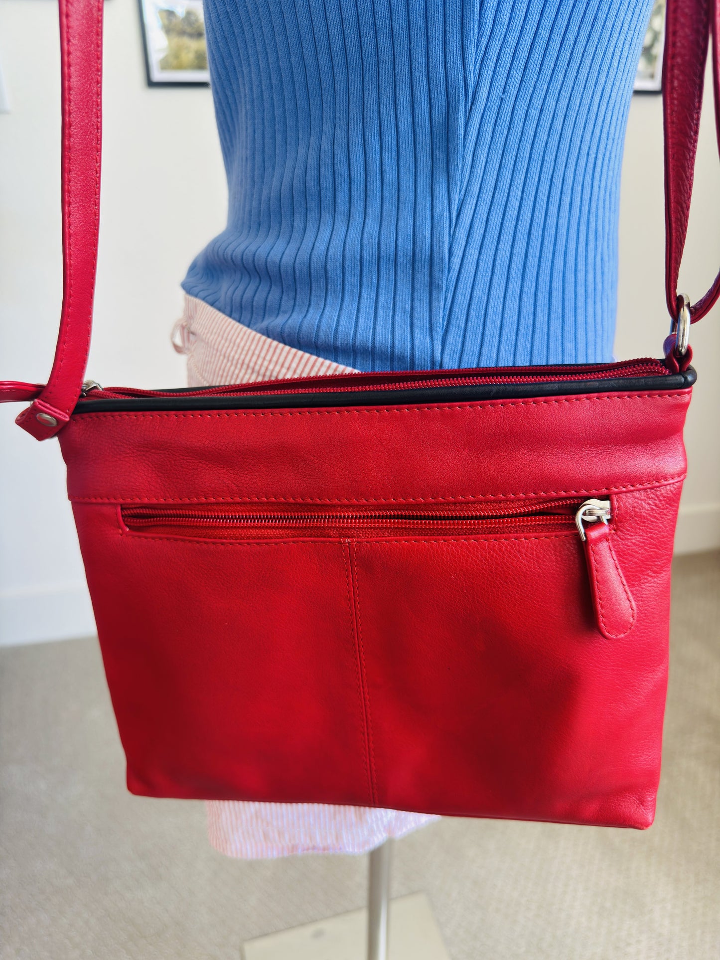 Pielino Red Leather Crossbody Bag
