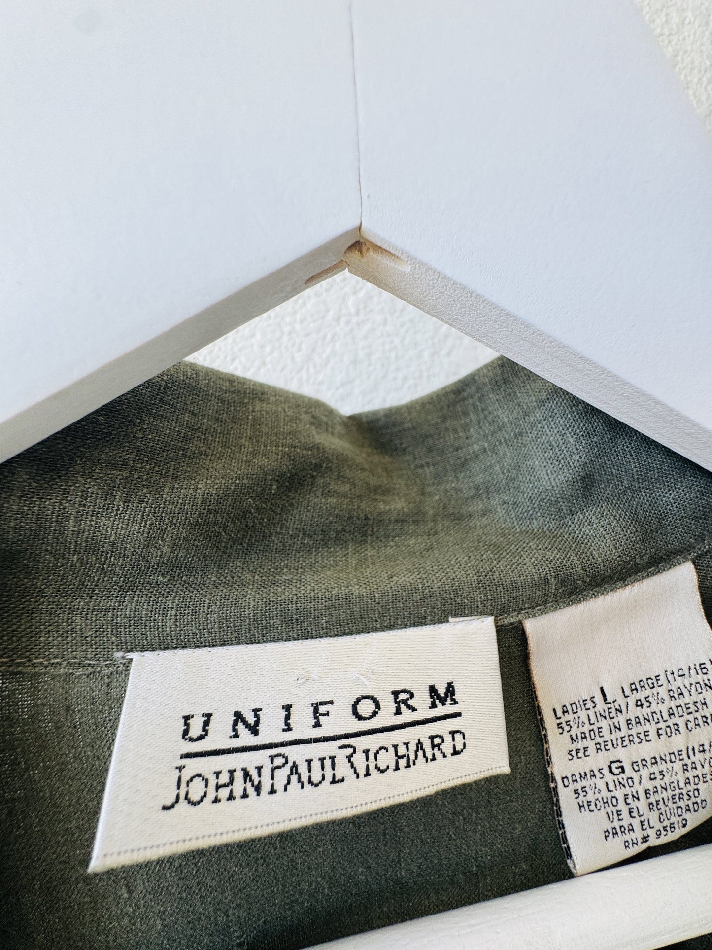 Uniform John Paul Richard Embroidered Linen Blend Shirt Size L
