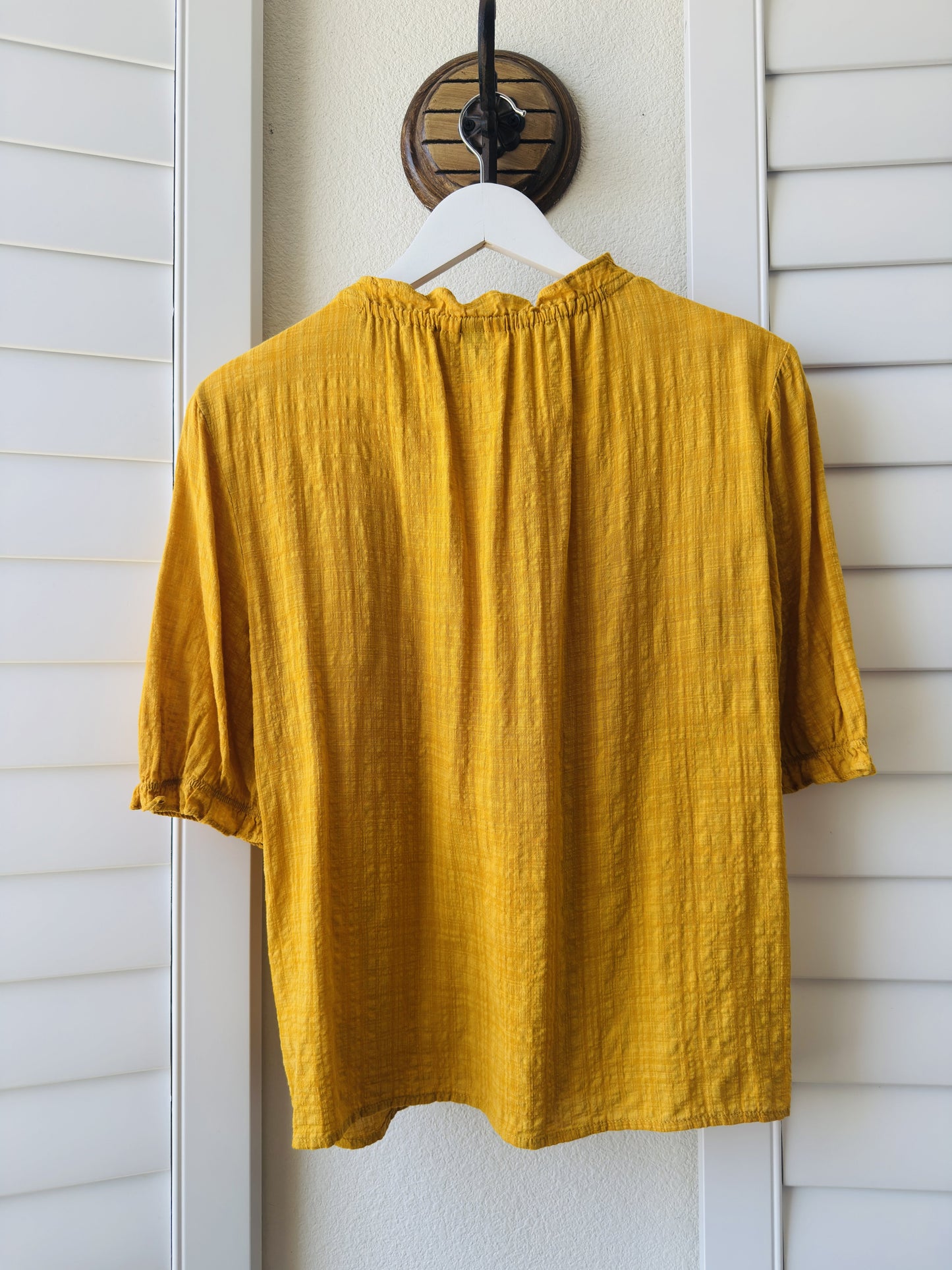 Universal Thread Mustard Yellow Ruffled Neck Blouse - Size S