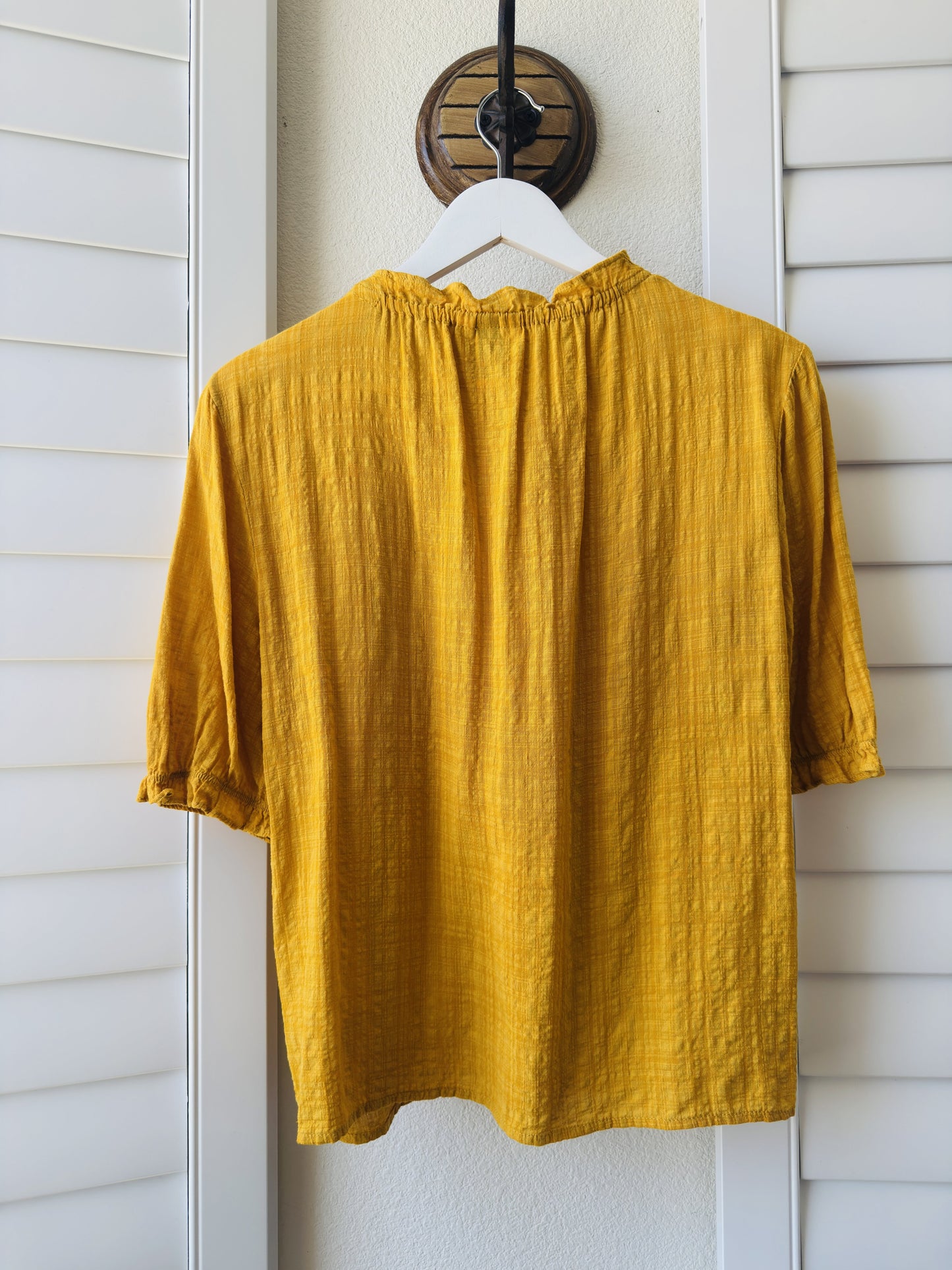 Universal Thread Mustard Yellow Ruffled Neck Blouse - Size S