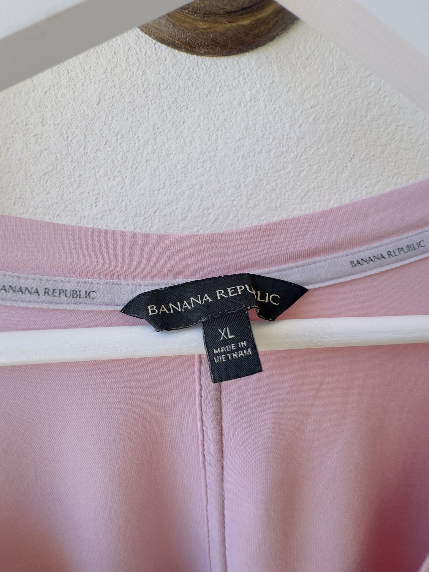 Banana Republic Pink V-Neck Modal Blend Tee - Size XL