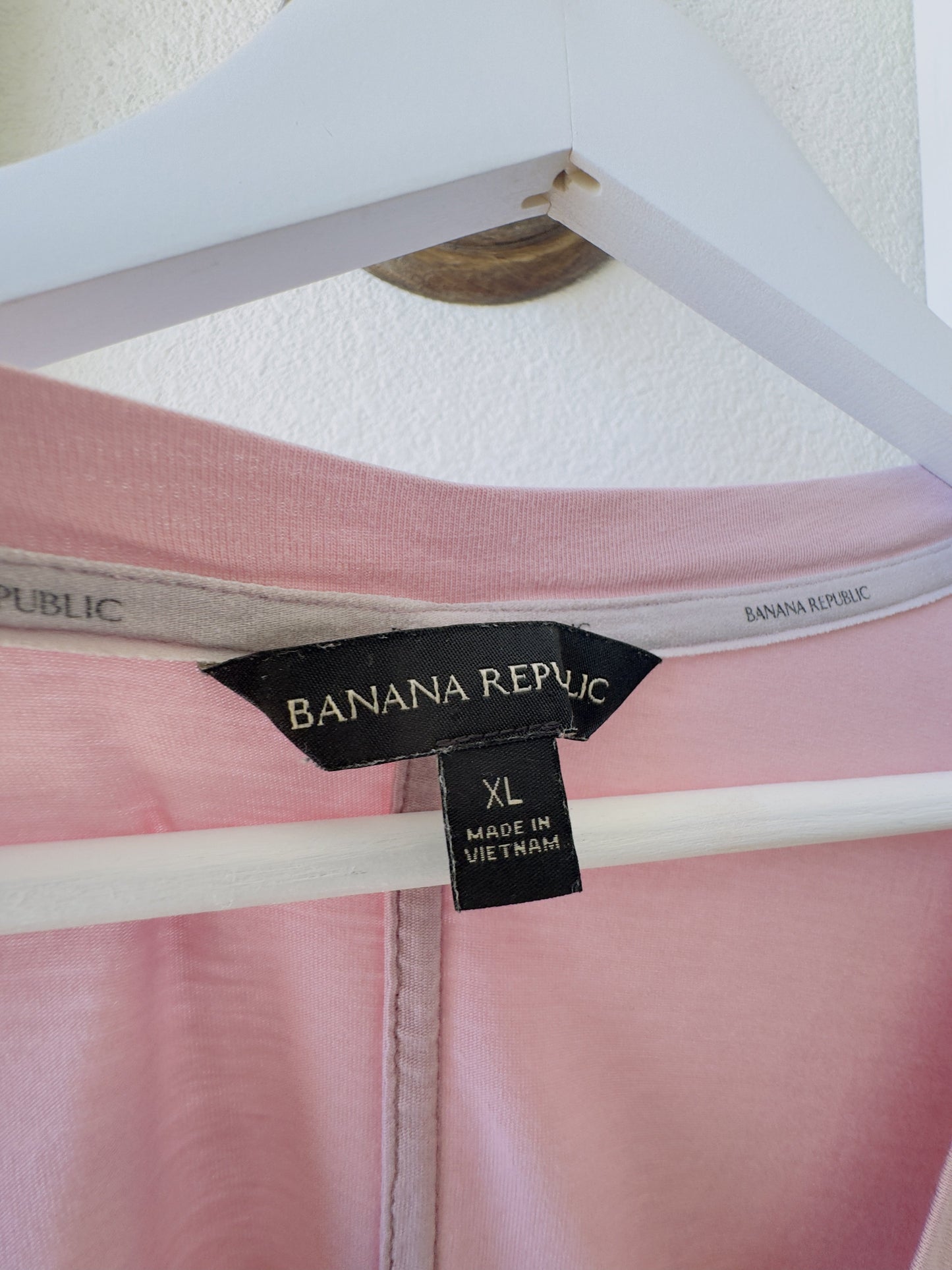 Banana Republic Pink V-Neck Modal Blend Tee - Size XL