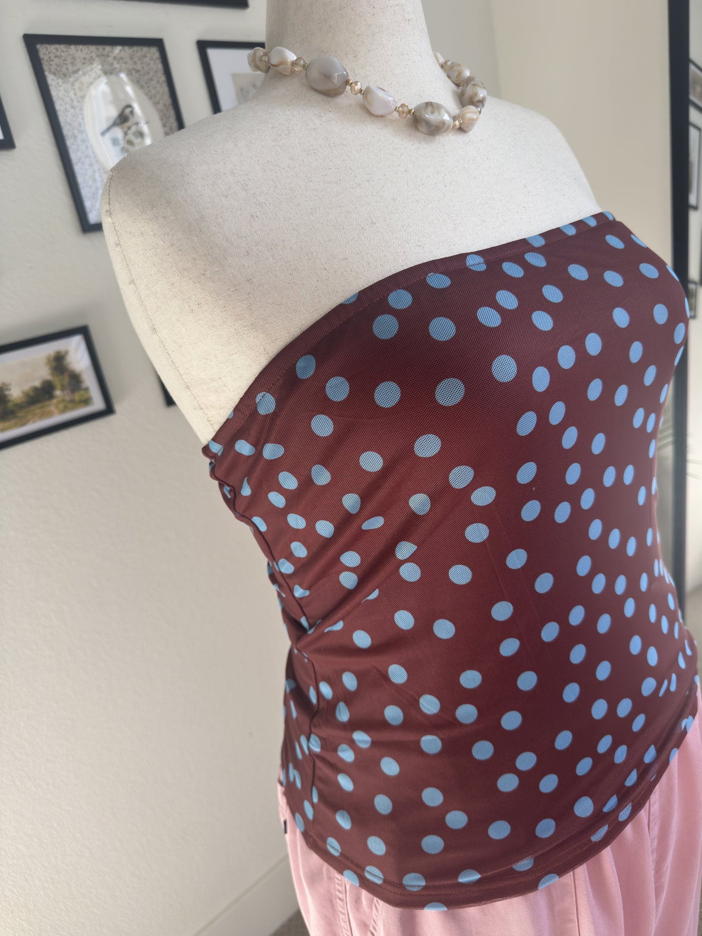 PrettyGarden Polka Dot Strapless Tube Top - Size XXL