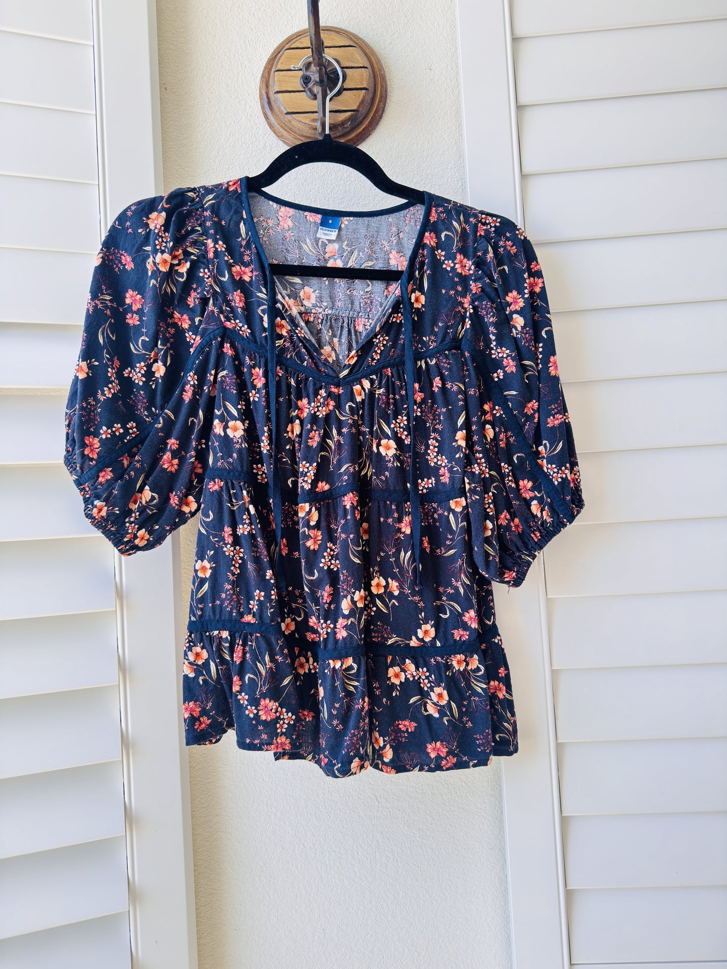 Old Navy Floral Tiered Peasant Blouse - Size S