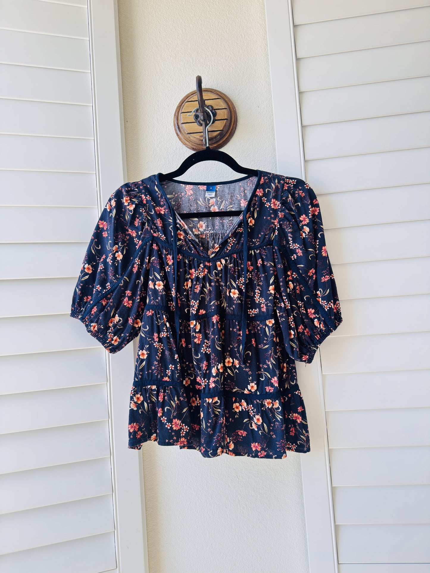 Old Navy Floral Tiered Peasant Blouse - Size S