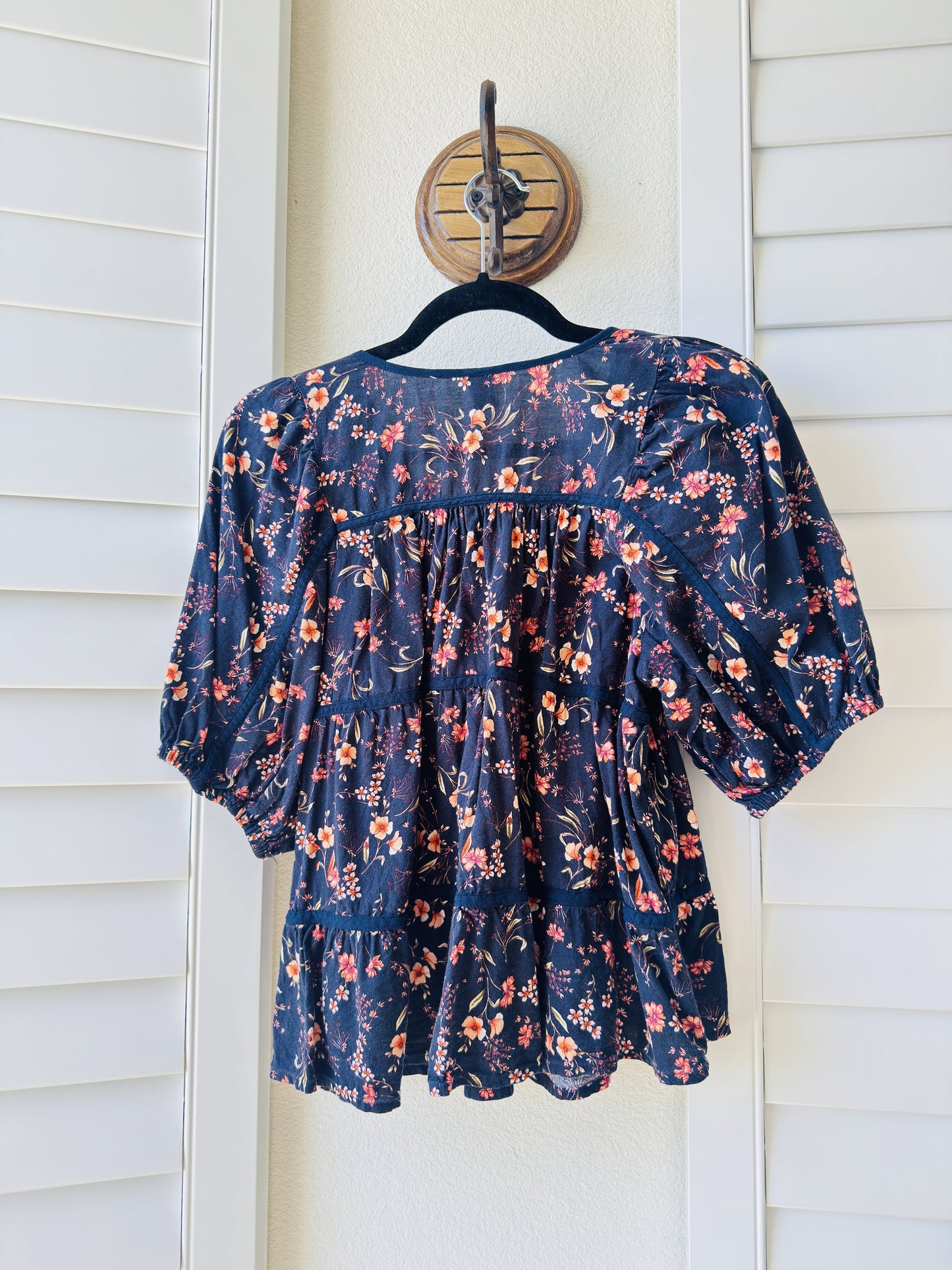 Old Navy Floral Tiered Peasant Blouse - Size S