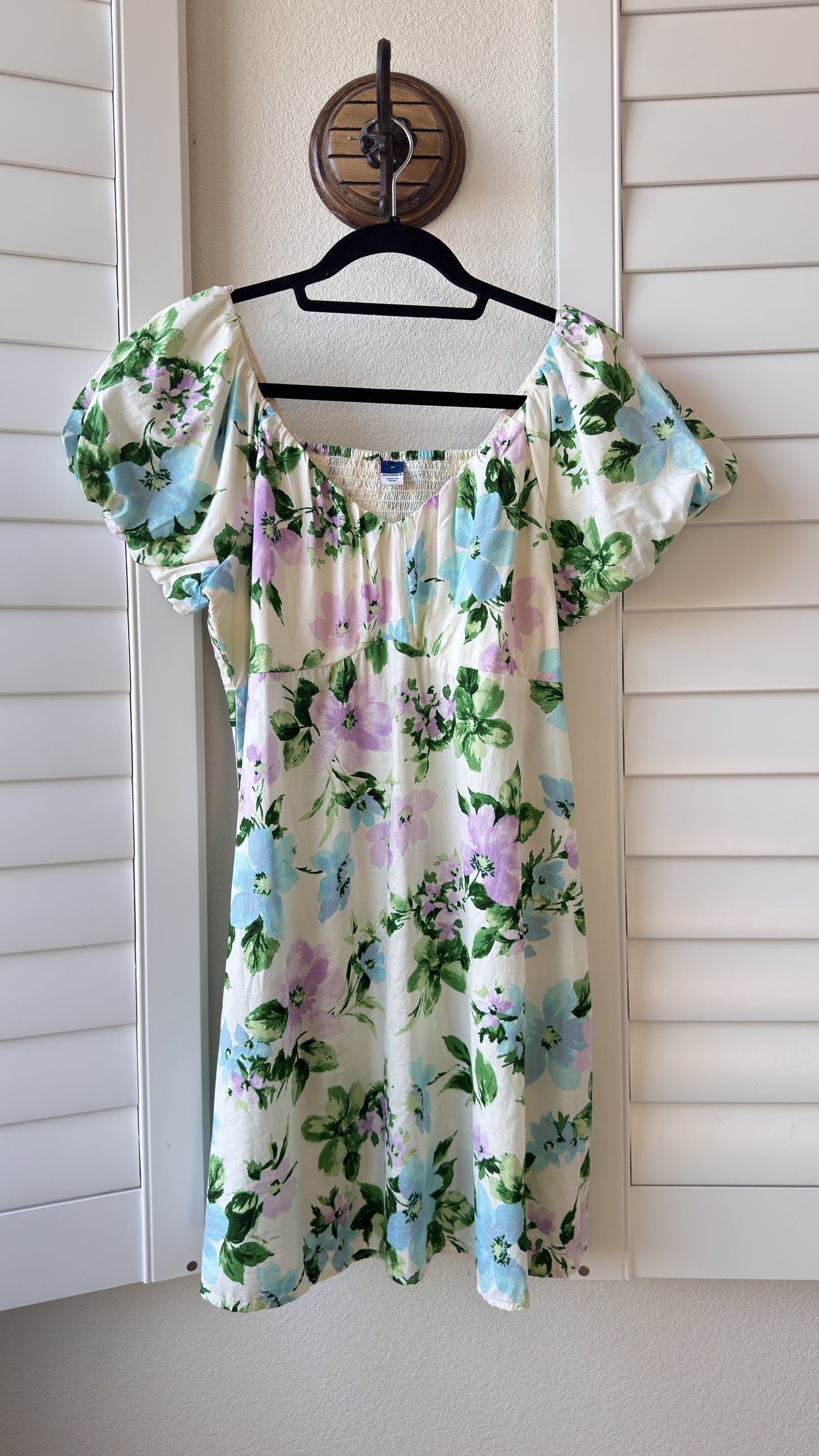 Old Navy Floral Puff Sleeve Mini Dress Size M