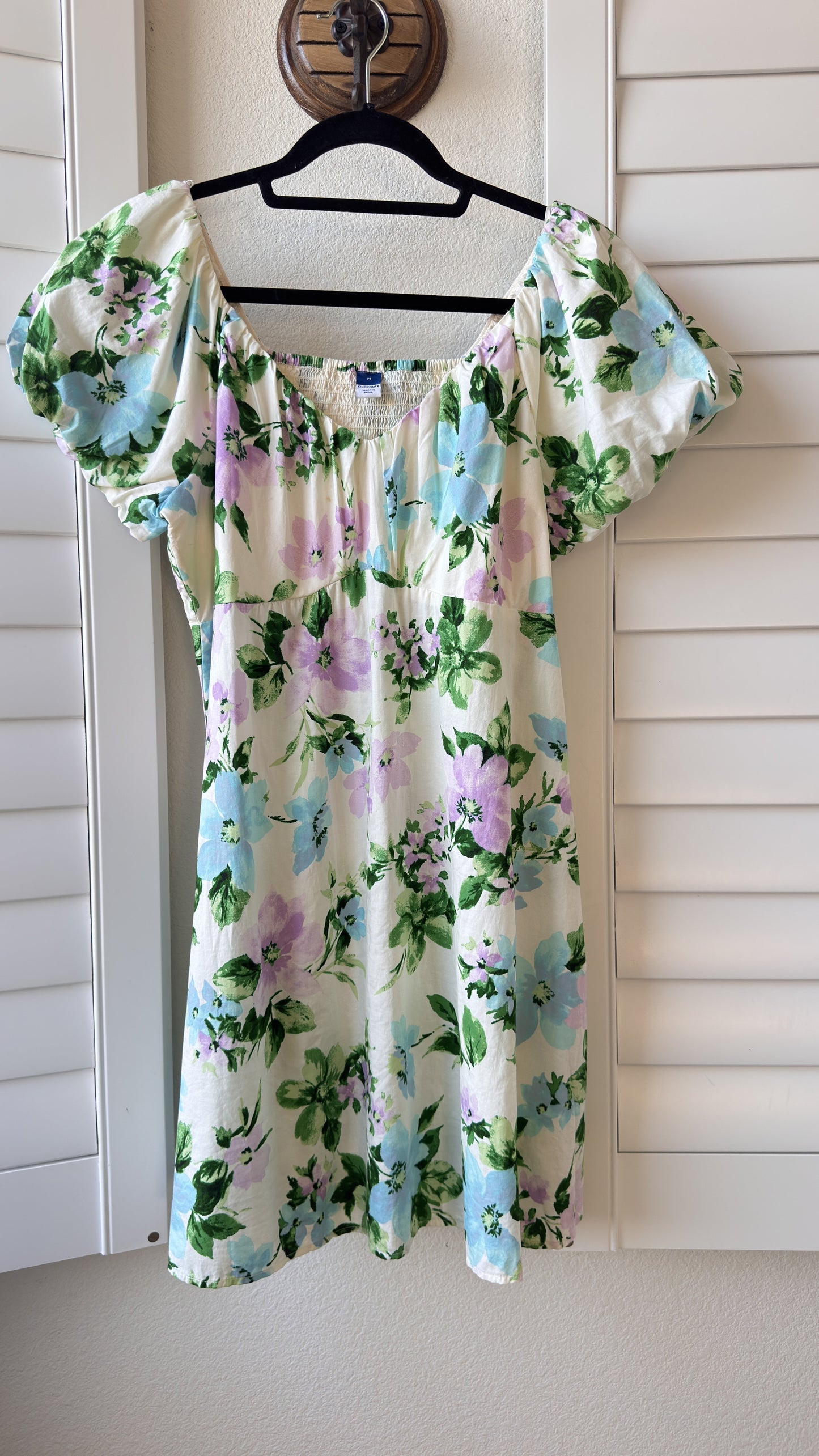 Old Navy Floral Puff Sleeve Mini Dress Size M