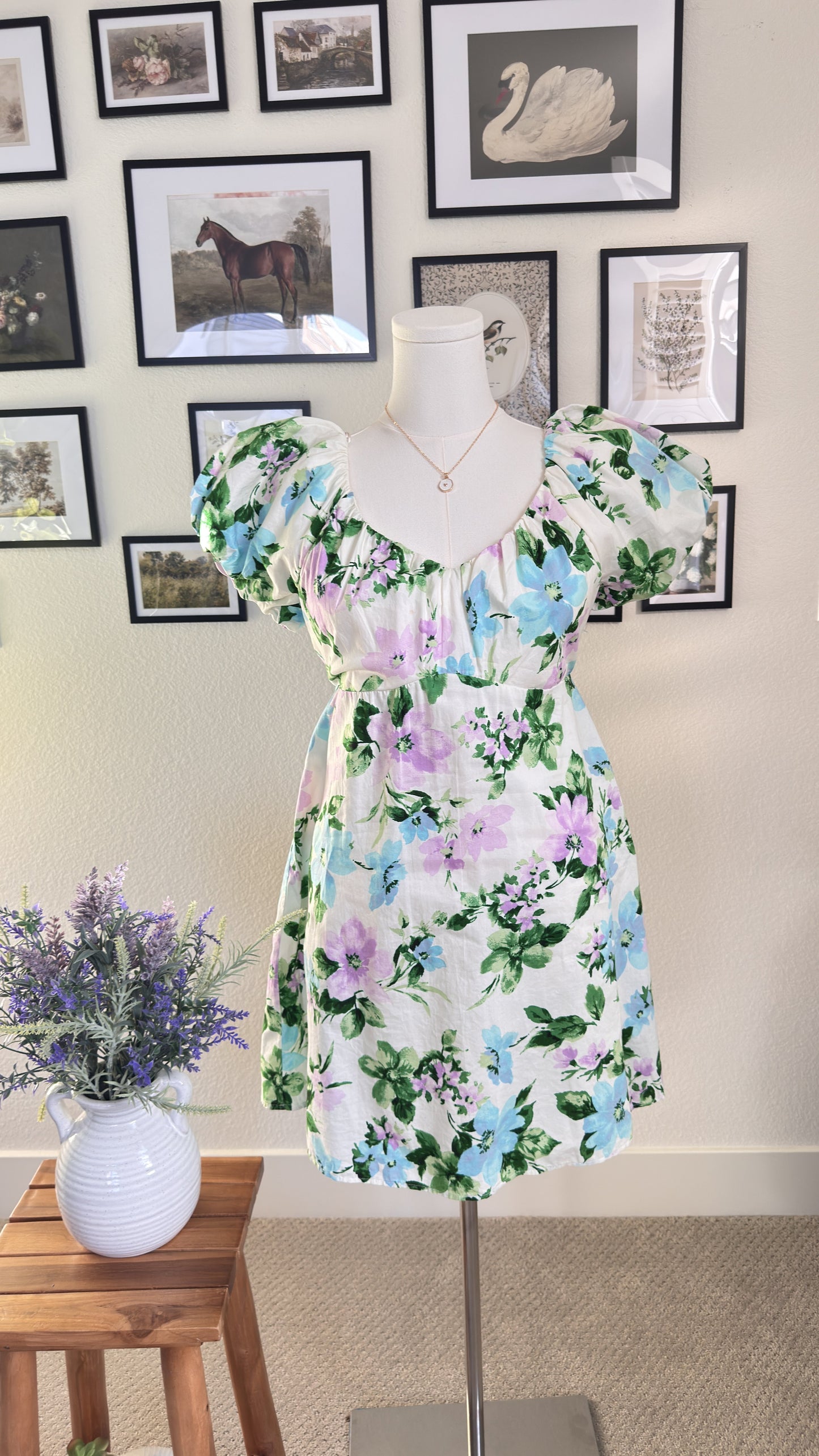 Old Navy Floral Puff Sleeve Mini Dress Size M