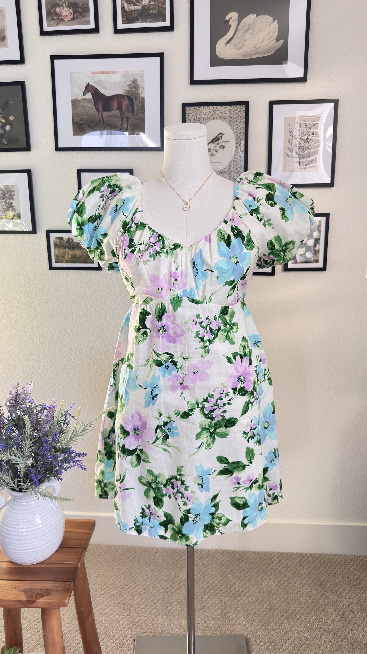 Old Navy Floral Puff Sleeve Mini Dress Size M