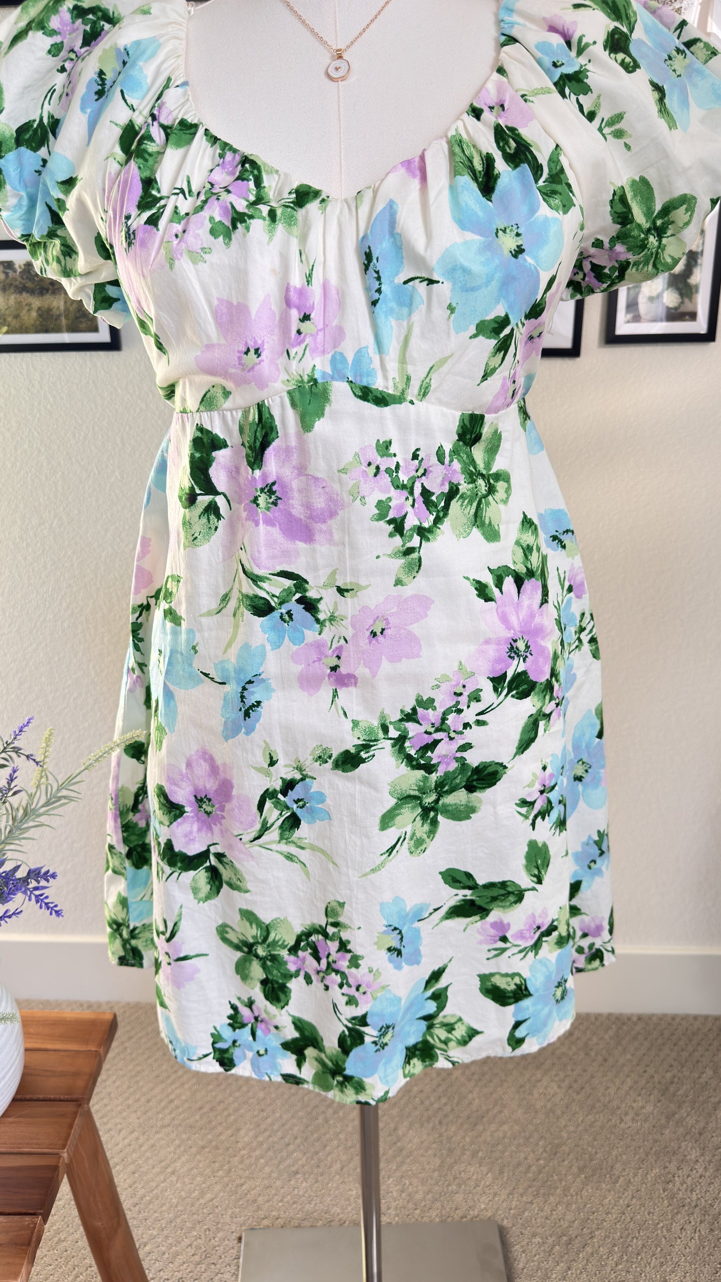 Old Navy Floral Puff Sleeve Mini Dress Size M