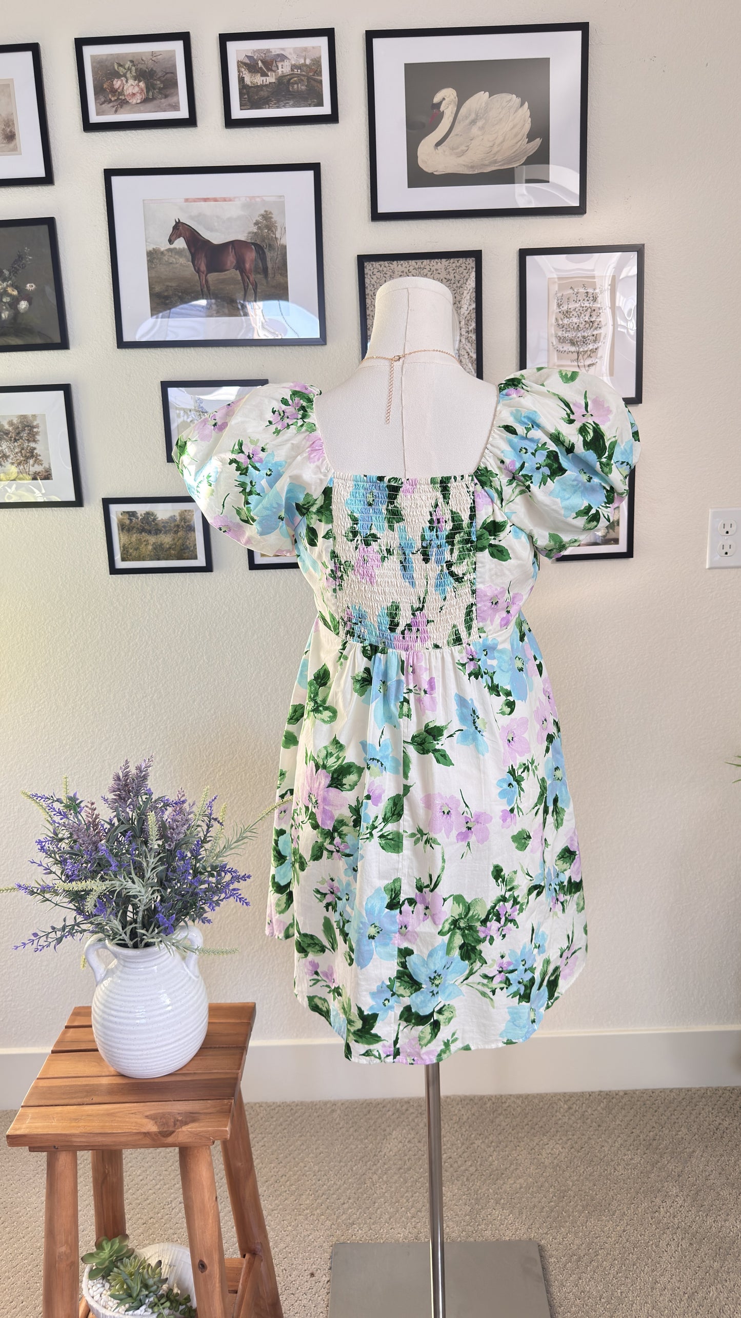 Old Navy Floral Puff Sleeve Mini Dress Size M