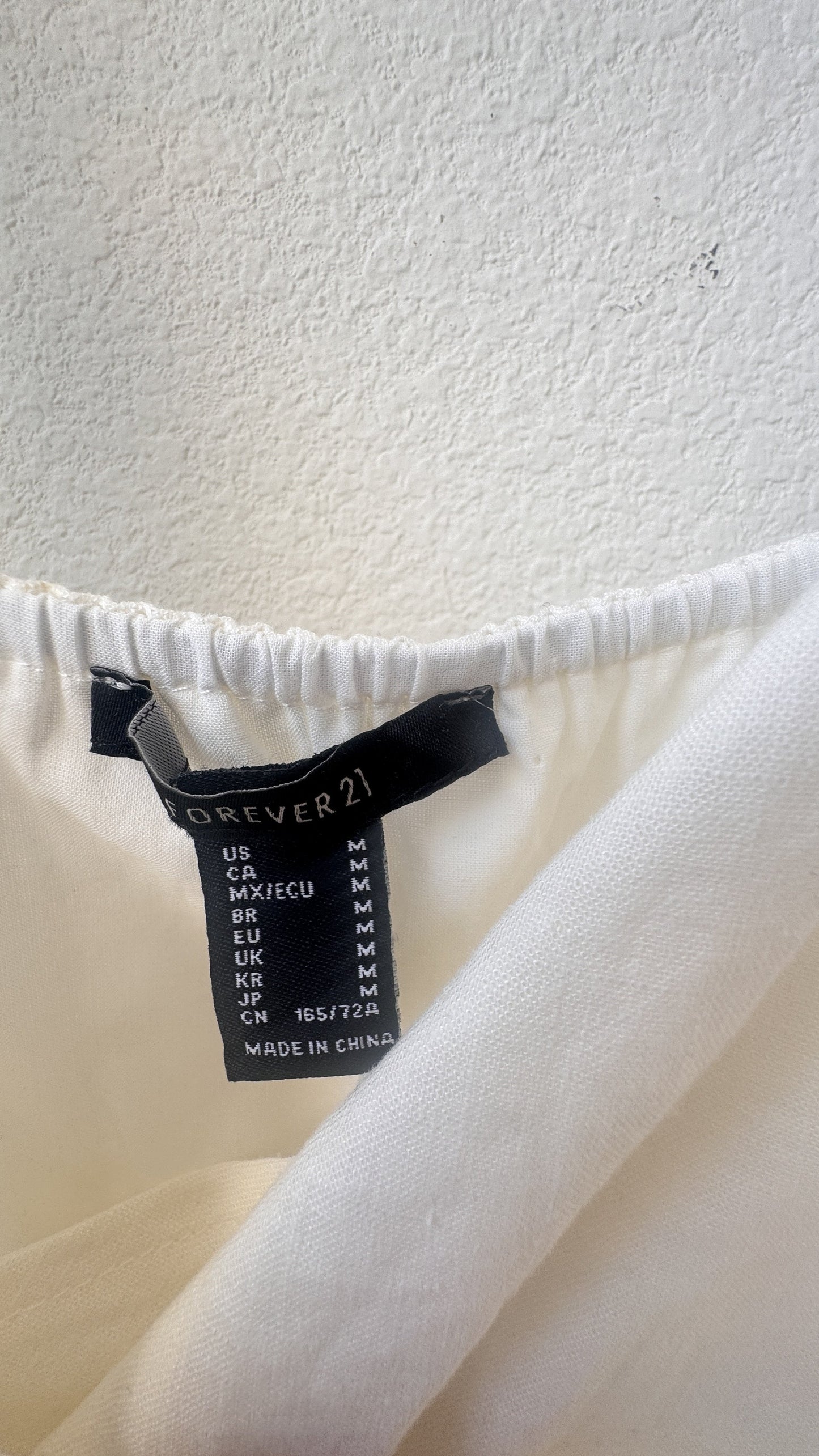 Forever 21 Linen-Blend Wrap Romper with Shell Fringe - Size M