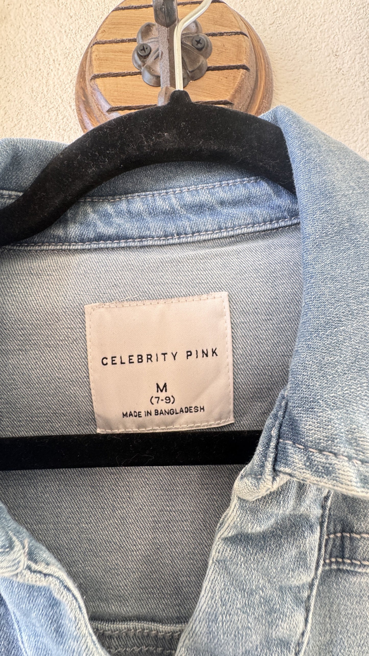 Celebrity Pink Light Wash Denim Utility Romper - Size M