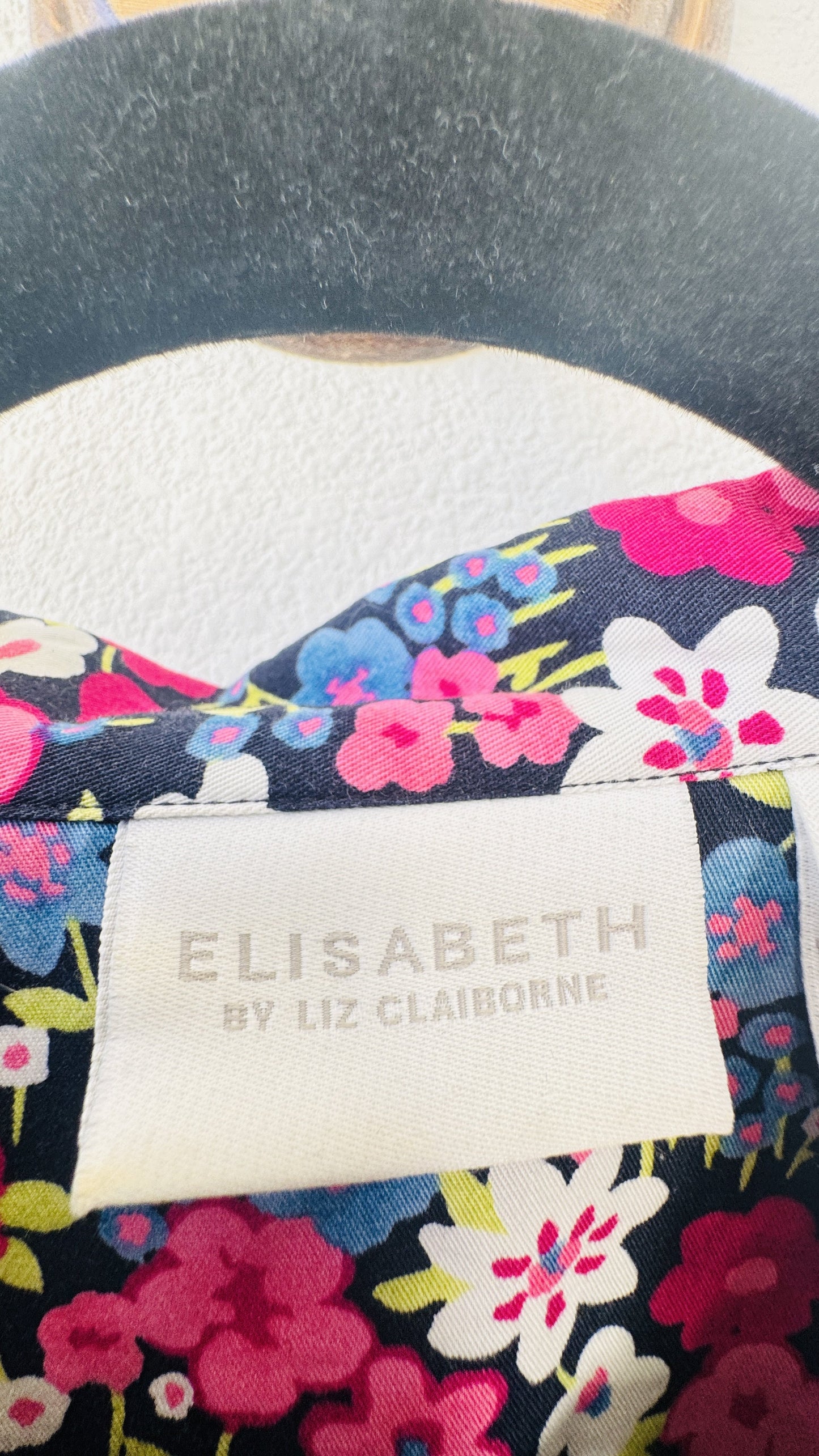 Elisabeth by Liz Claiborne Floral Short Sleeve Button-Up Blouse Size 18