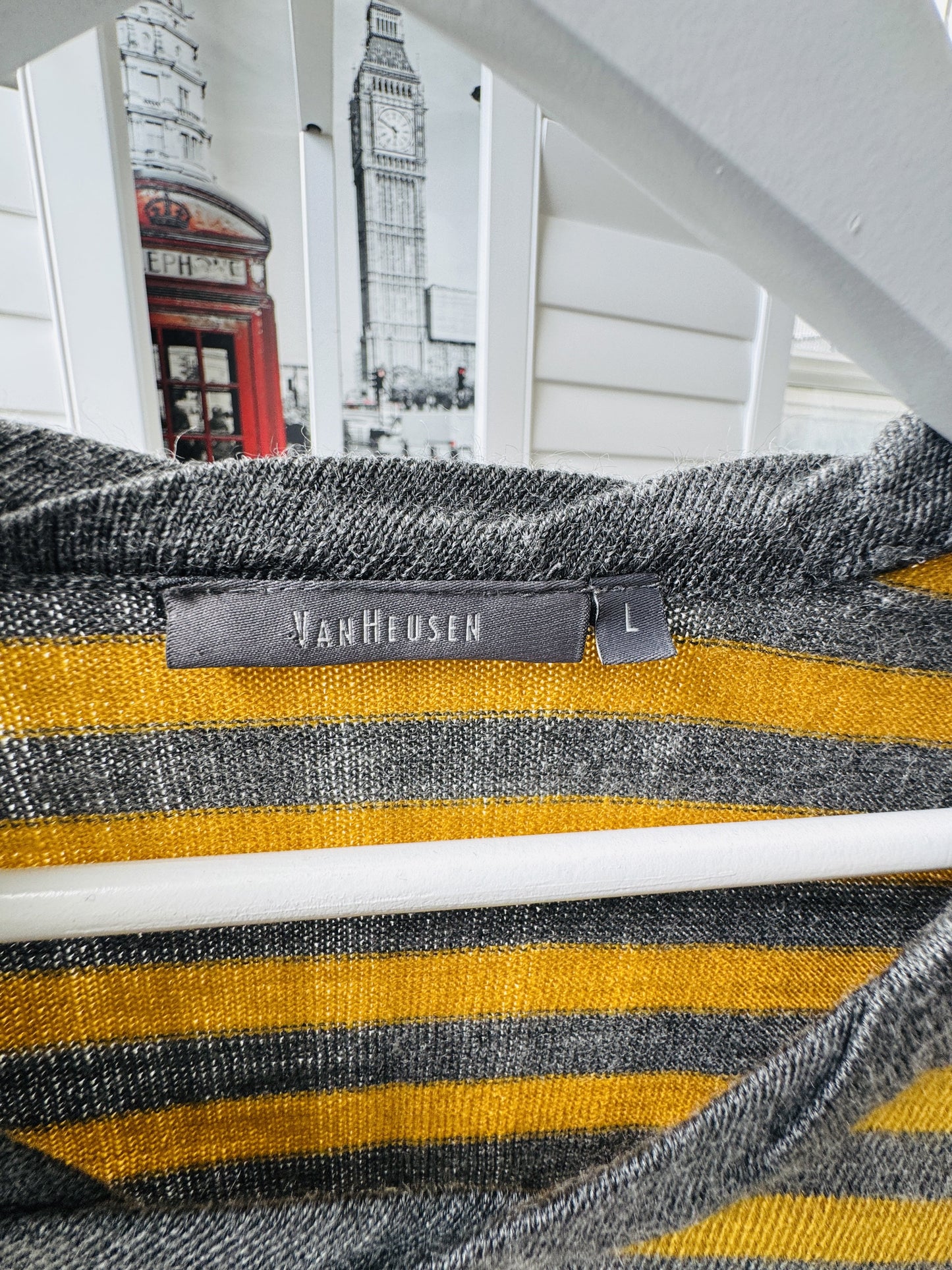 Van Heusen Striped Long Sleeve Knit Sweater - Size L