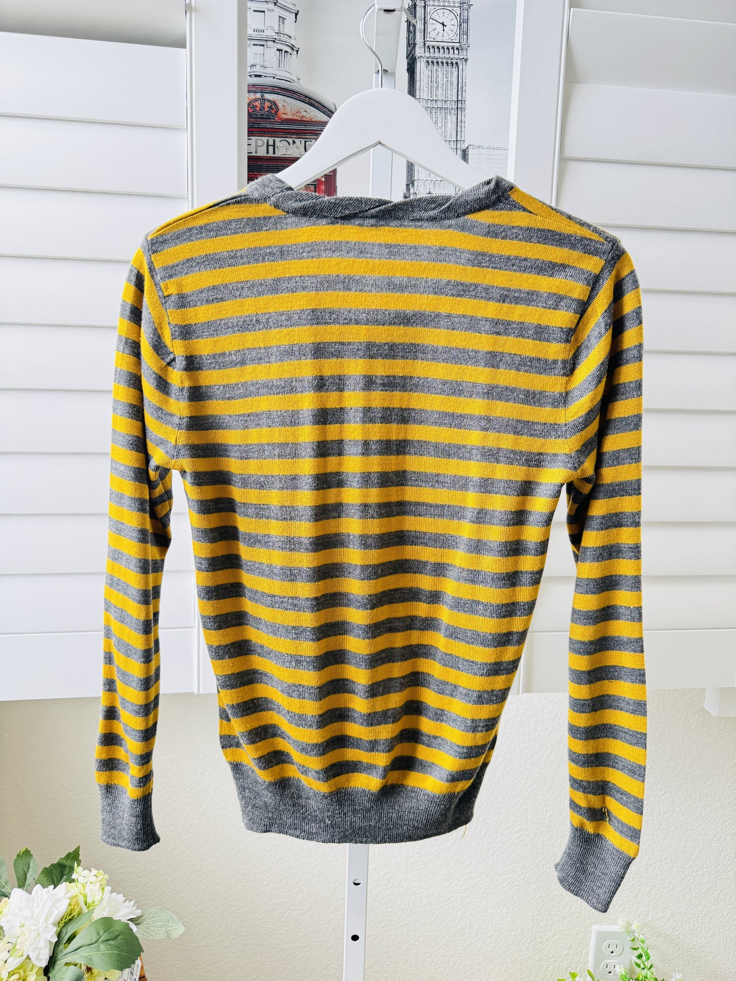 Van Heusen Striped Long Sleeve Knit Sweater - Size L