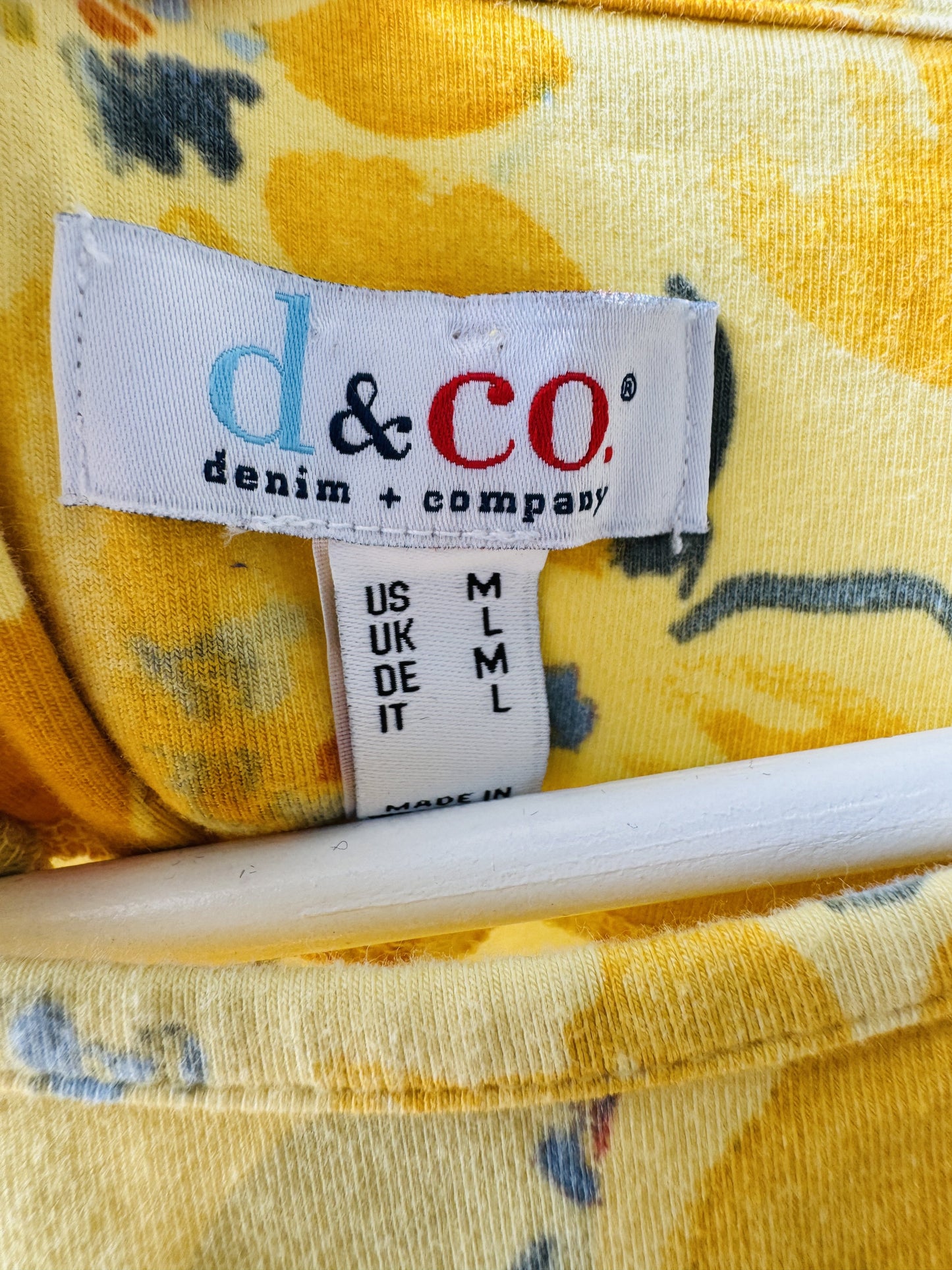 Denim & Co. Floral Watercolor Print 3/4 Sleeve Top - Size M