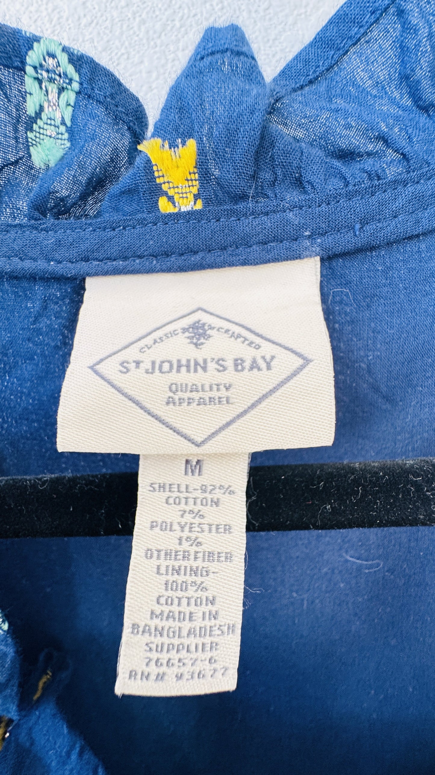 St. John's Bay Blue Embroidered Tiered Midi Dress - Size M