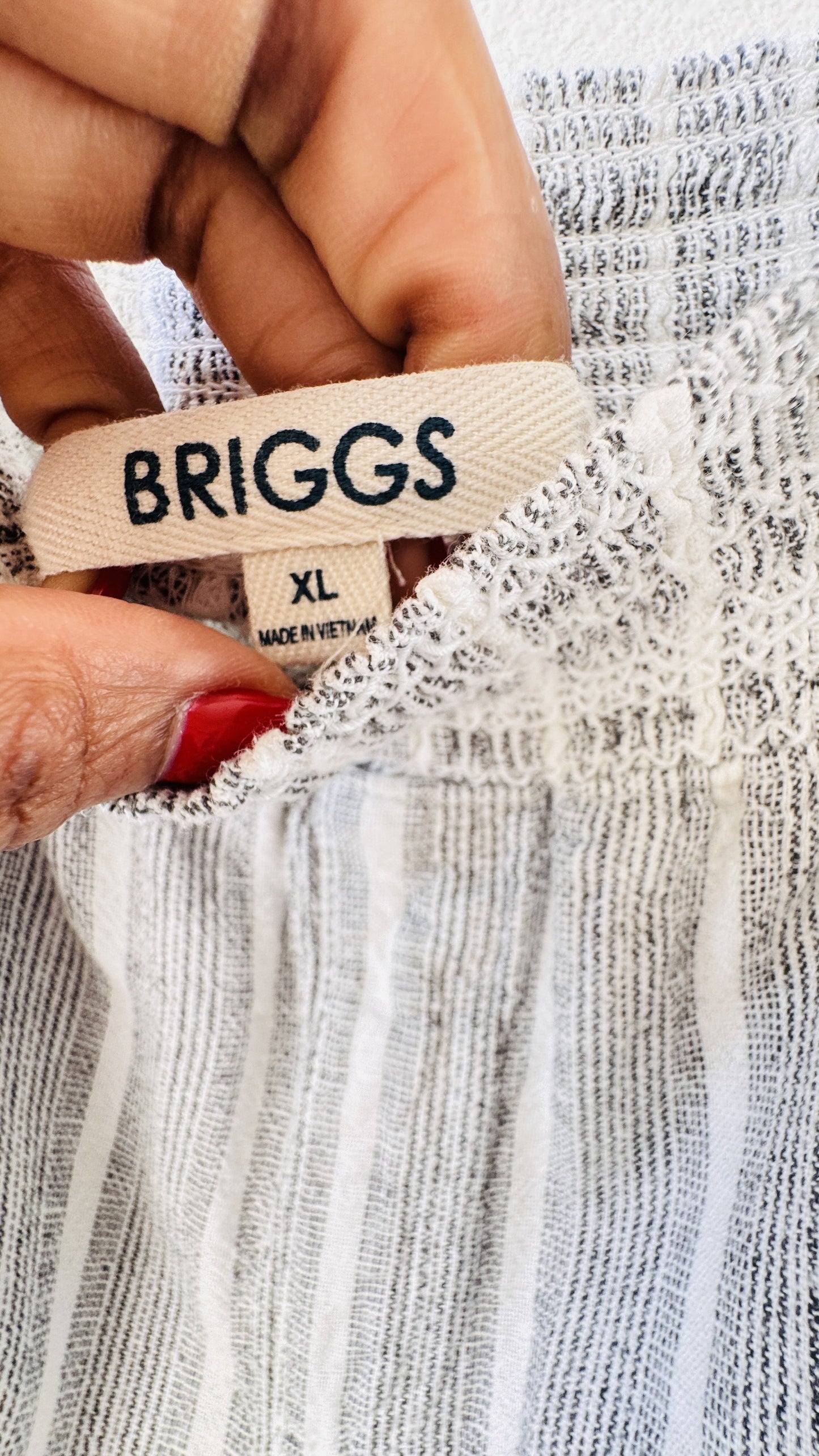 Briggs Striped Smocked Waist Shorts - Size XL