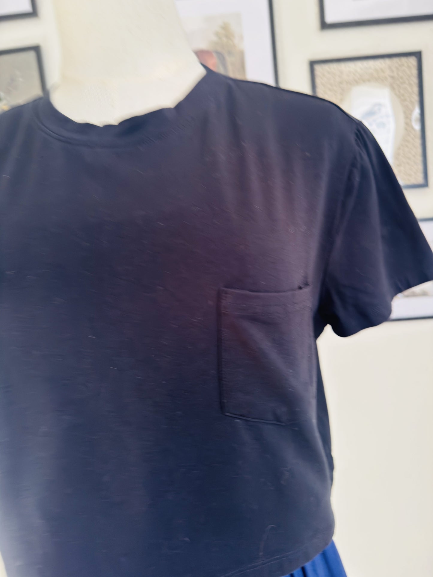 Better Be Black Cropped Pocket T-Shirt, Size S