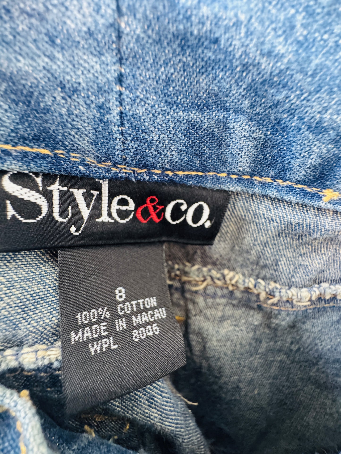 Style & co. Women's Embroidered Denim Pencil Skirt, Size 8