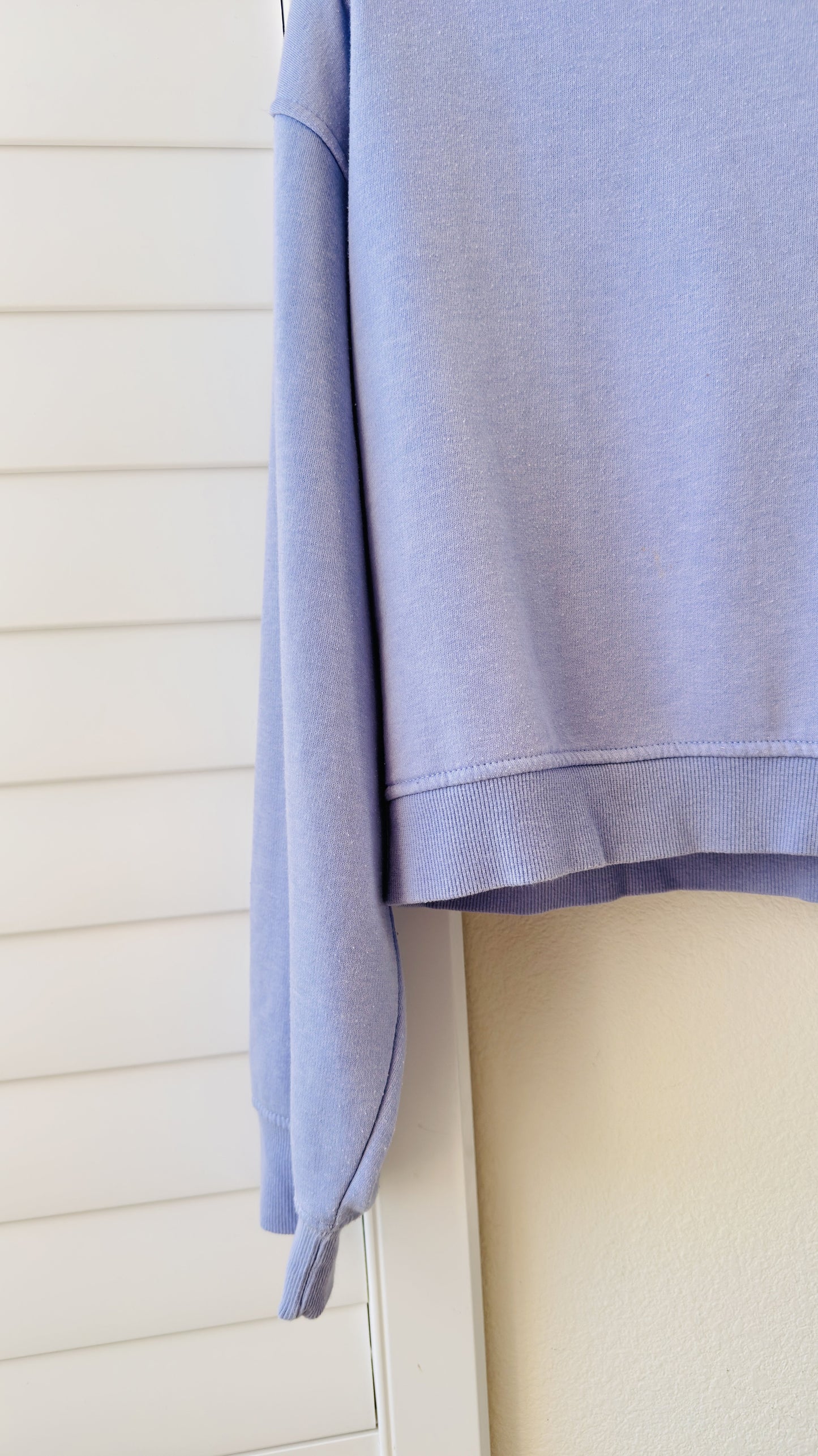 Zara Lavender Cropped Crewneck Sweatshirt - Size L