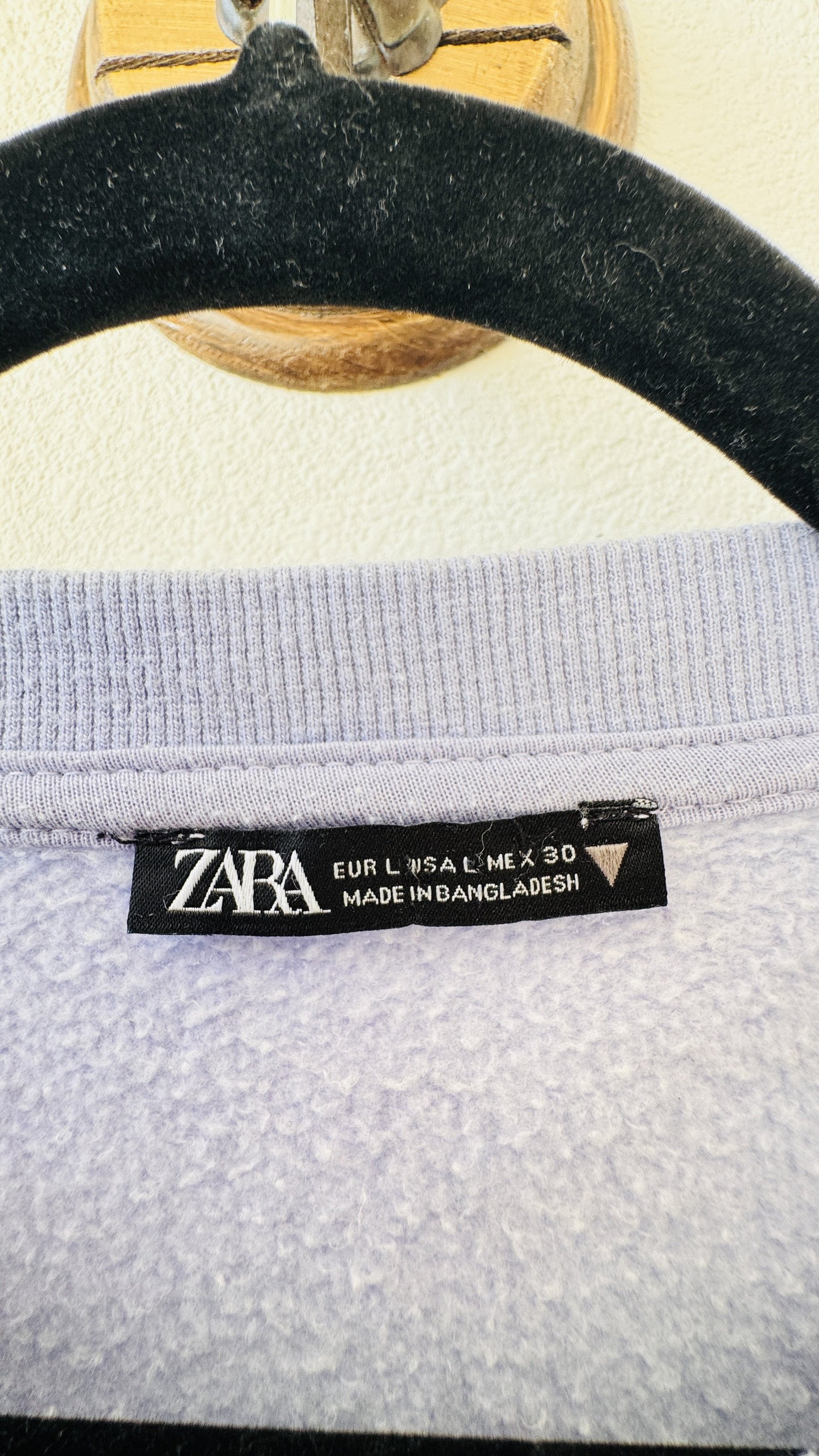 Zara Lavender Cropped Crewneck Sweatshirt - Size L