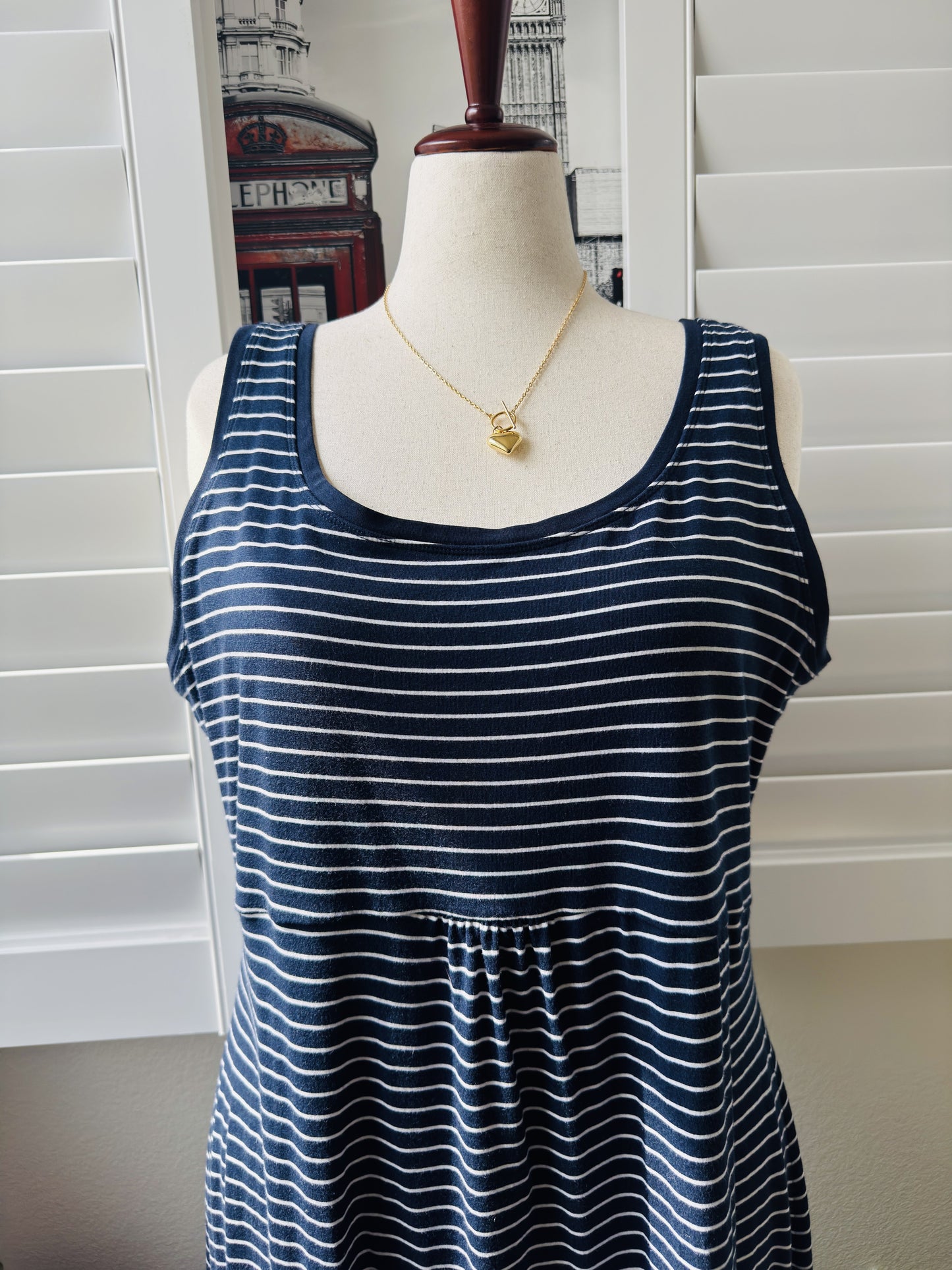 Columbia PFG Navy Blue Striped Maxi Dress Size 2X