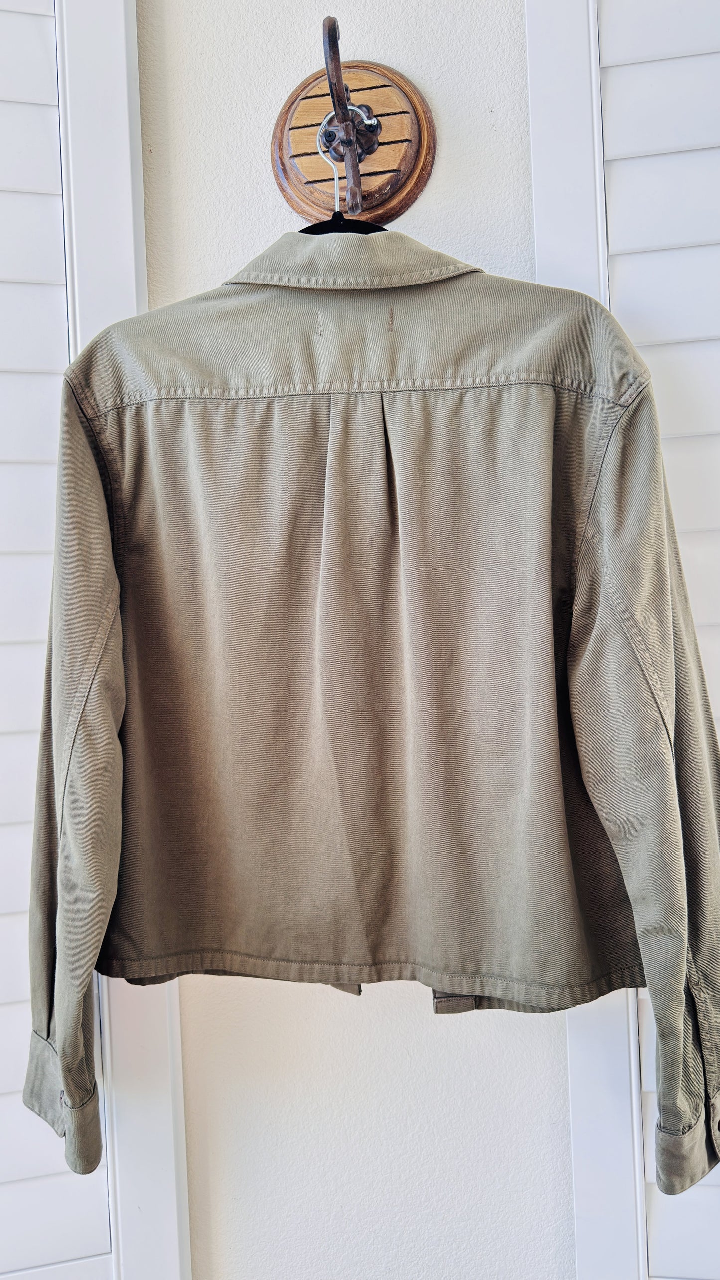 Madewell Olive Green Cropped Military Utility Jacket - Size L