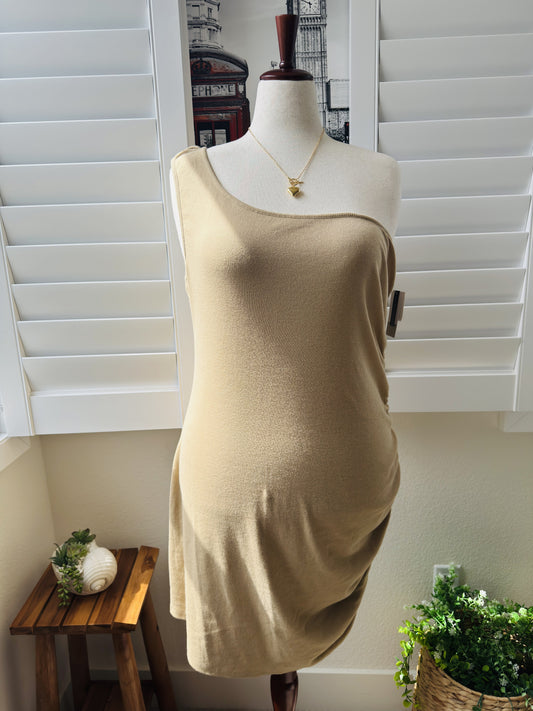 BP. One-Shoulder Ruched Ribbed Mini Dress Size 2X