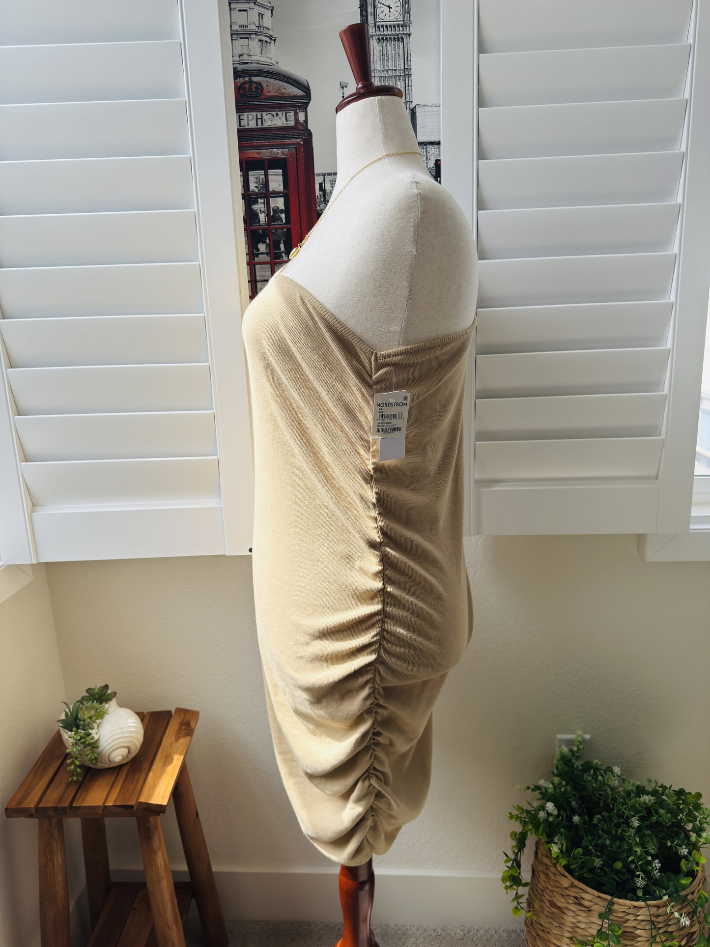BP. One-Shoulder Ruched Ribbed Mini Dress Size 2X