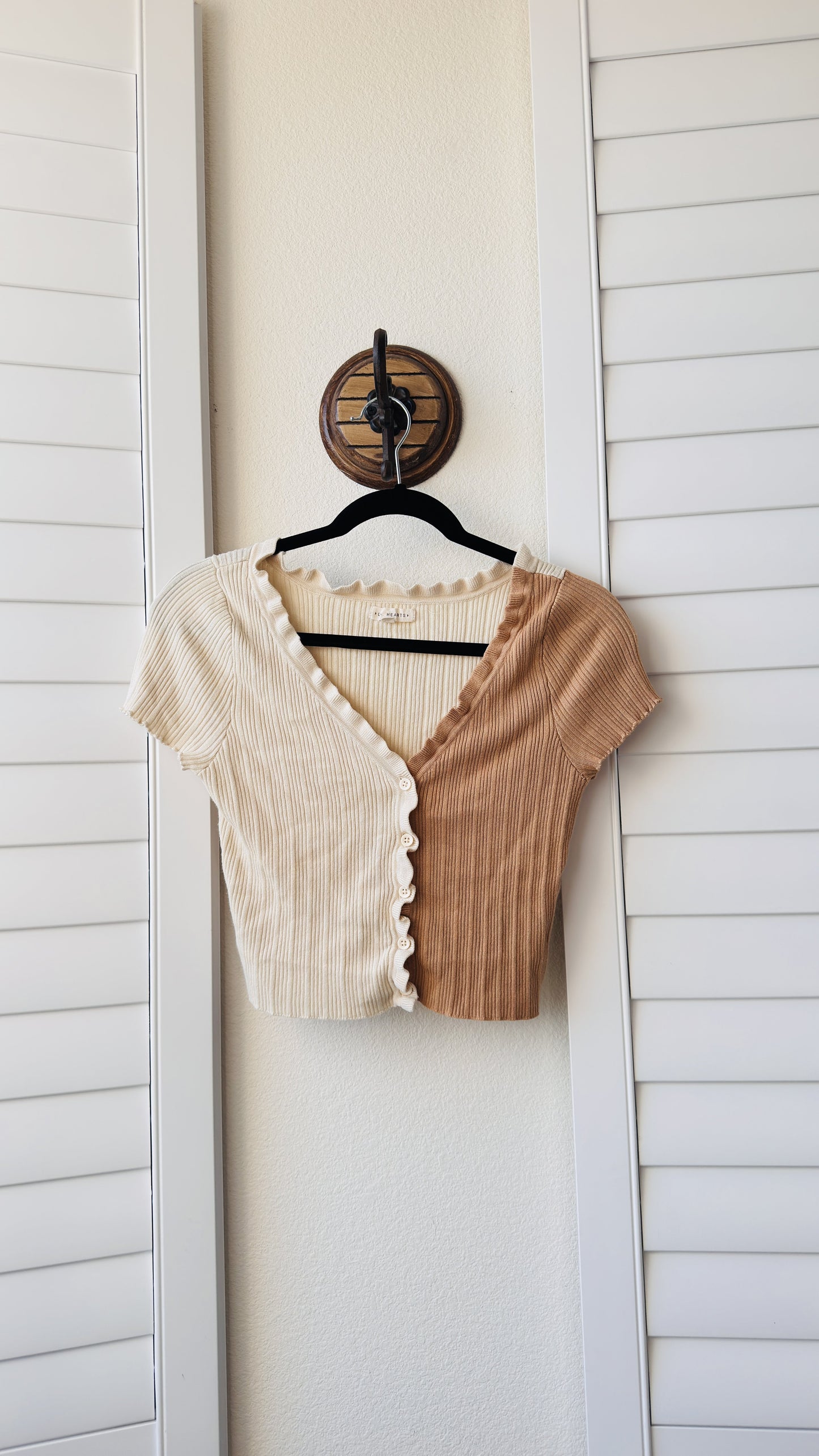 L.A. Hearts Colorblock Ribbed Knit Cardigan Top - Size M