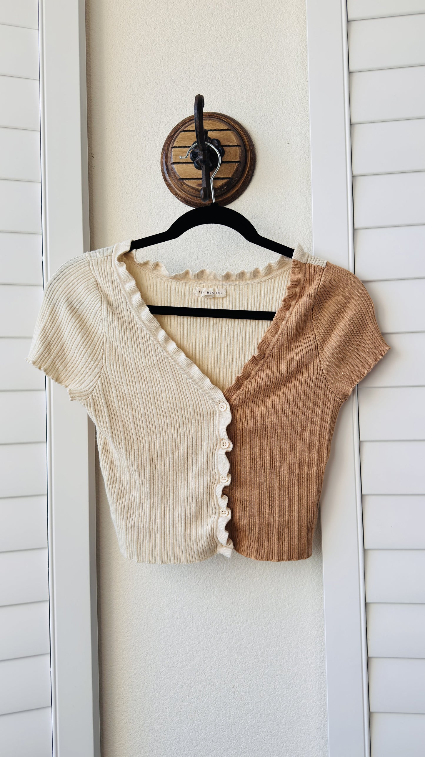 L.A. Hearts Colorblock Ribbed Knit Cardigan Top - Size M