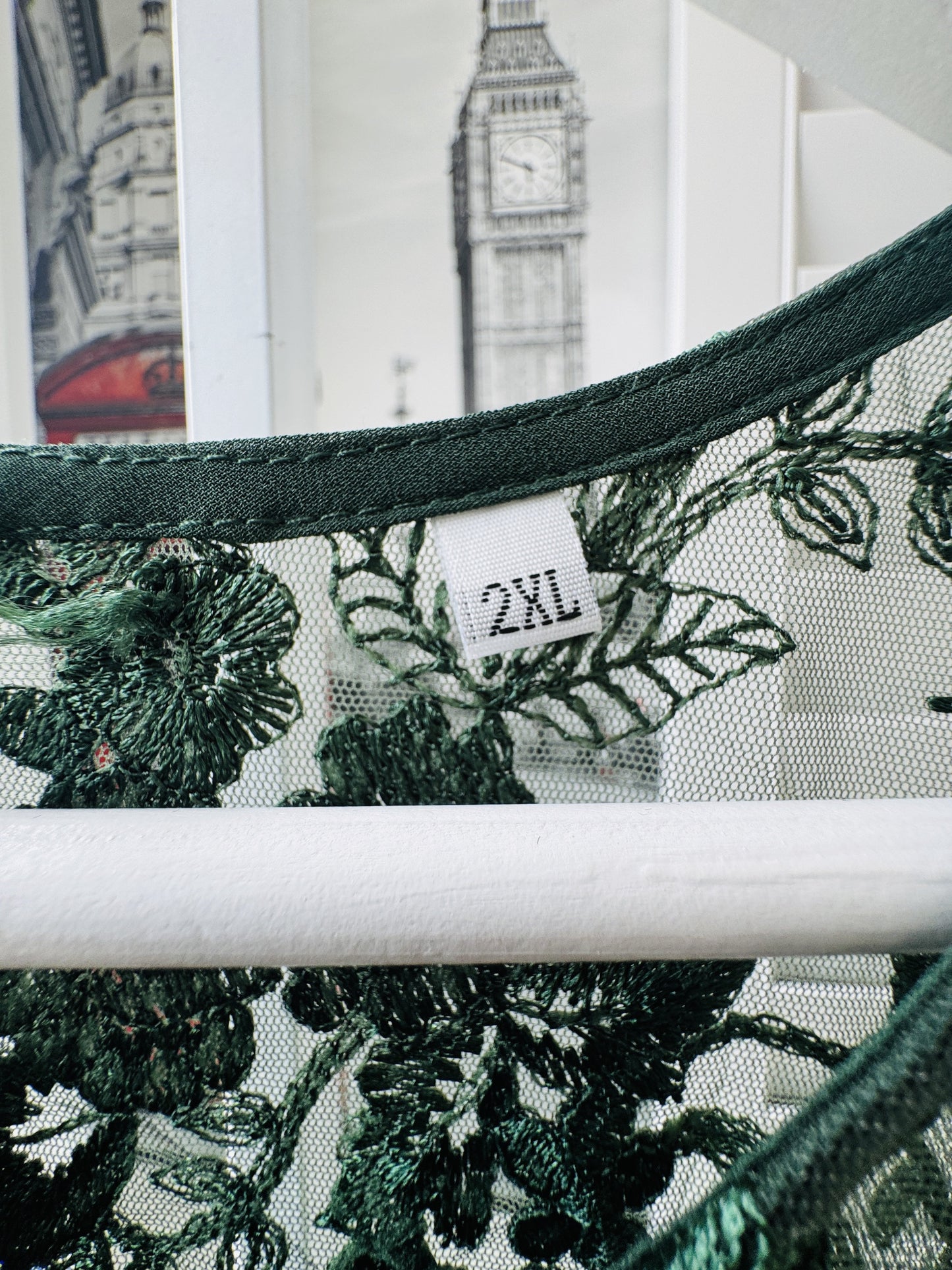 Boutique Forest Green Lace Bodice High-Low Dress Size 2XL