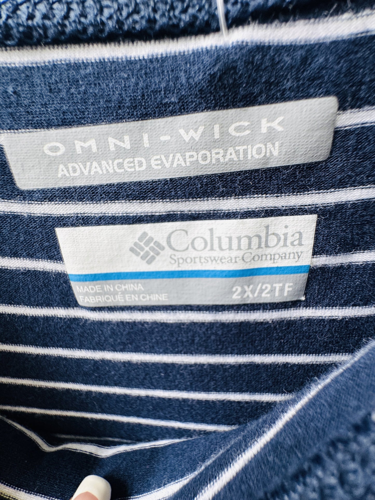 Columbia PFG Navy Blue Striped Maxi Dress Size 2X