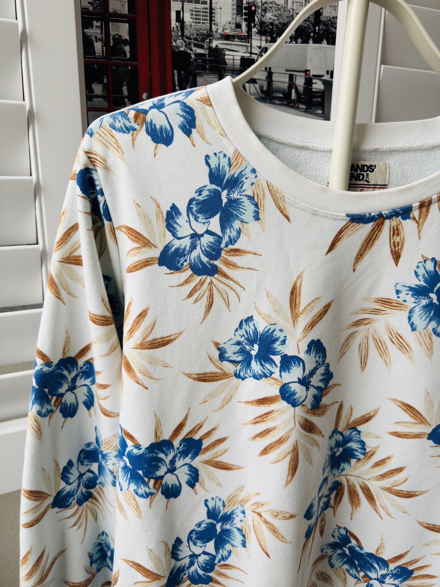 Lands' End Floral Serious Sweats Crewneck Sweatshirt Size 1X