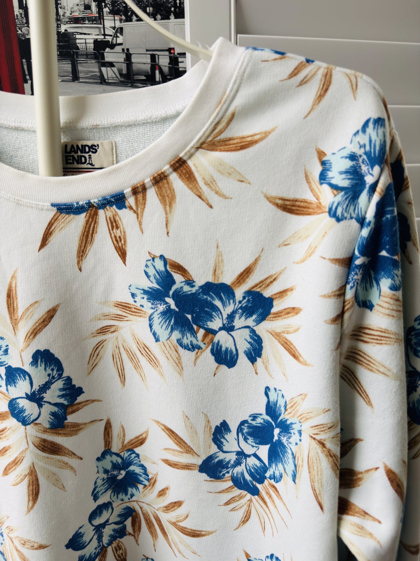 Lands' End Floral Serious Sweats Crewneck Sweatshirt Size 1X