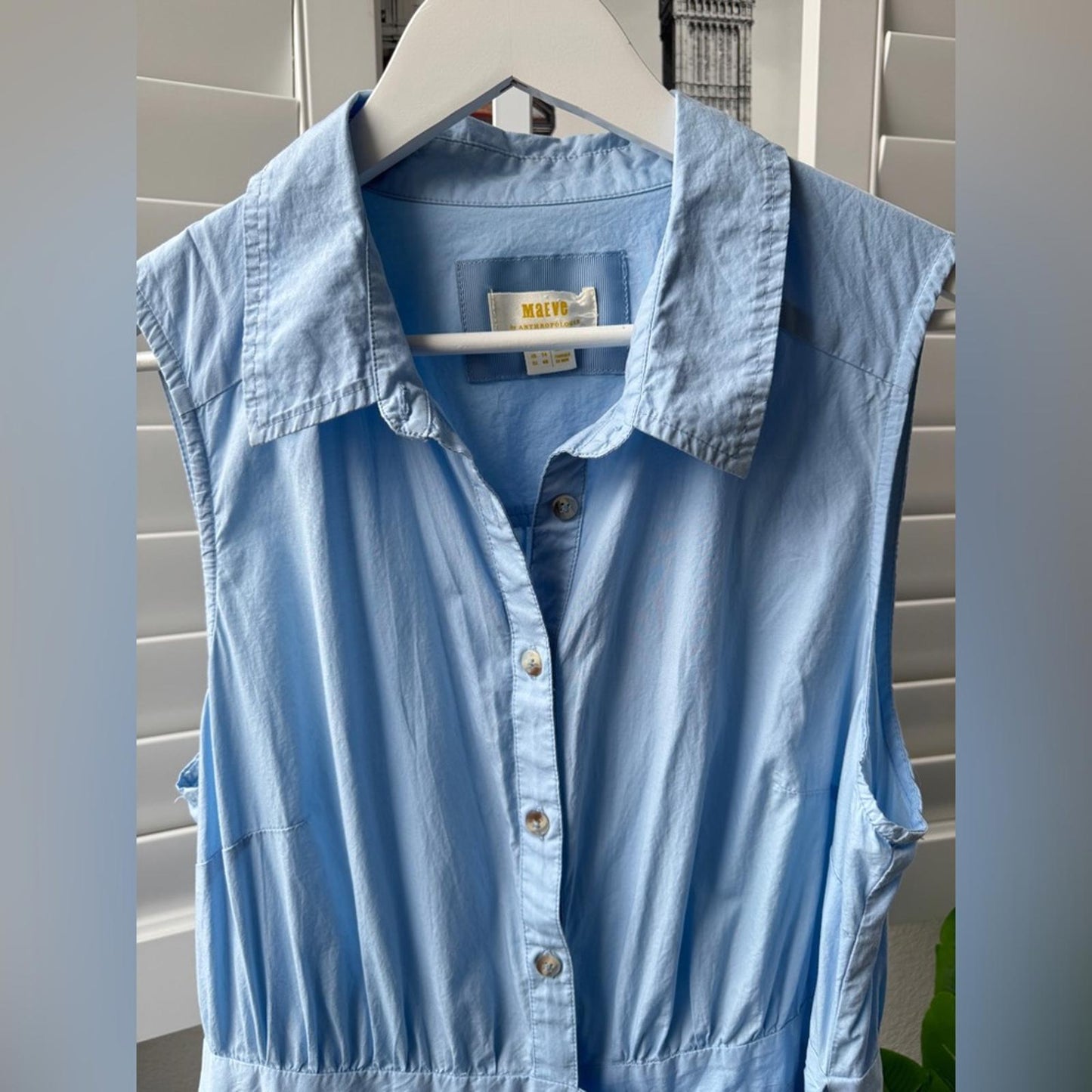 Anthropologie Maeve Blue Striped Dress