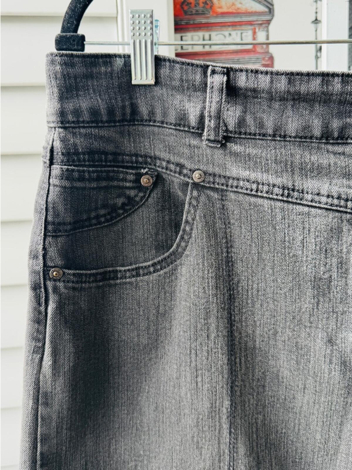 Style & Co. Tummy Control. Size 12. Black Denim Midi Pencil Skirt