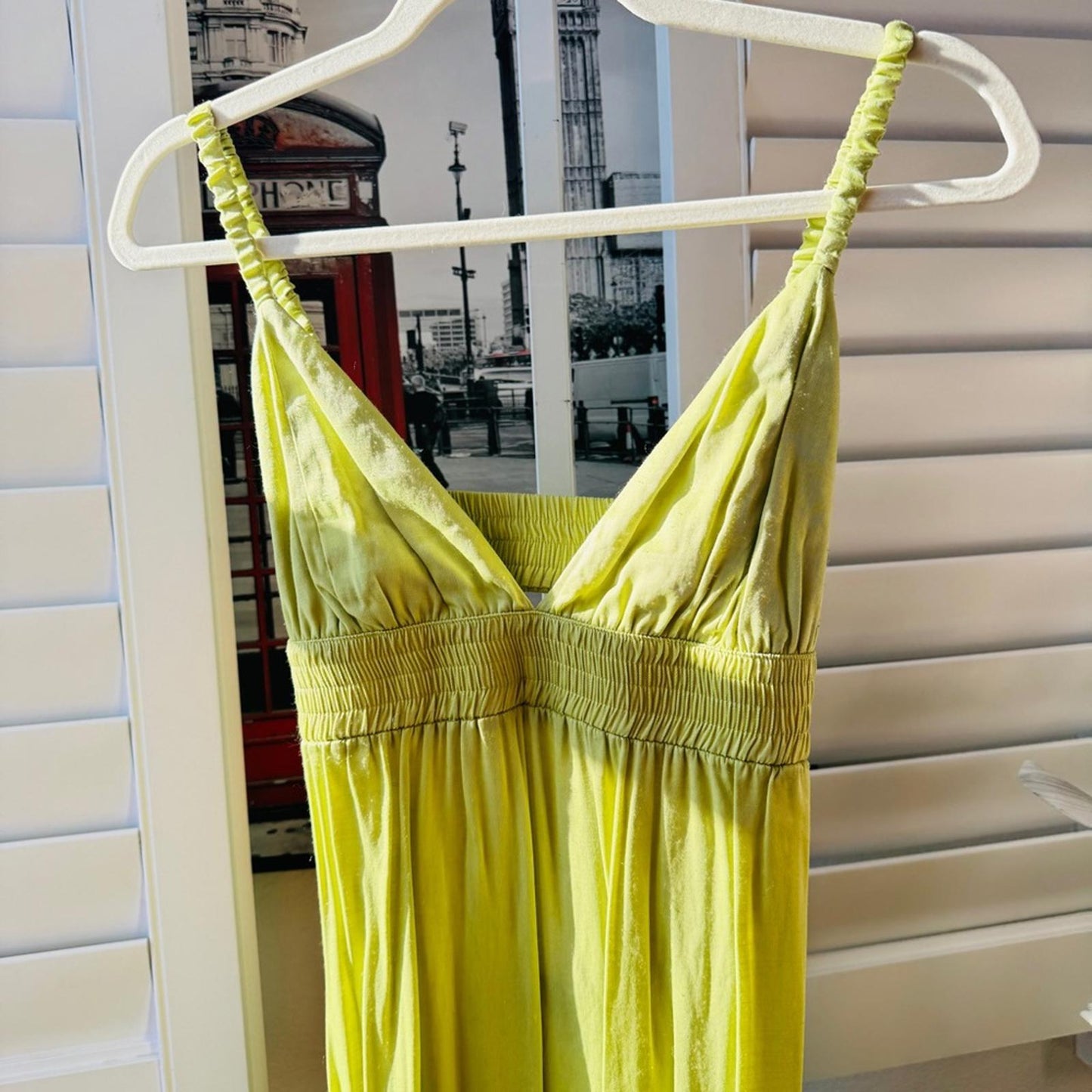 Forever 21. Size S. Lime Green V‑Neck Maxi Slip Dress